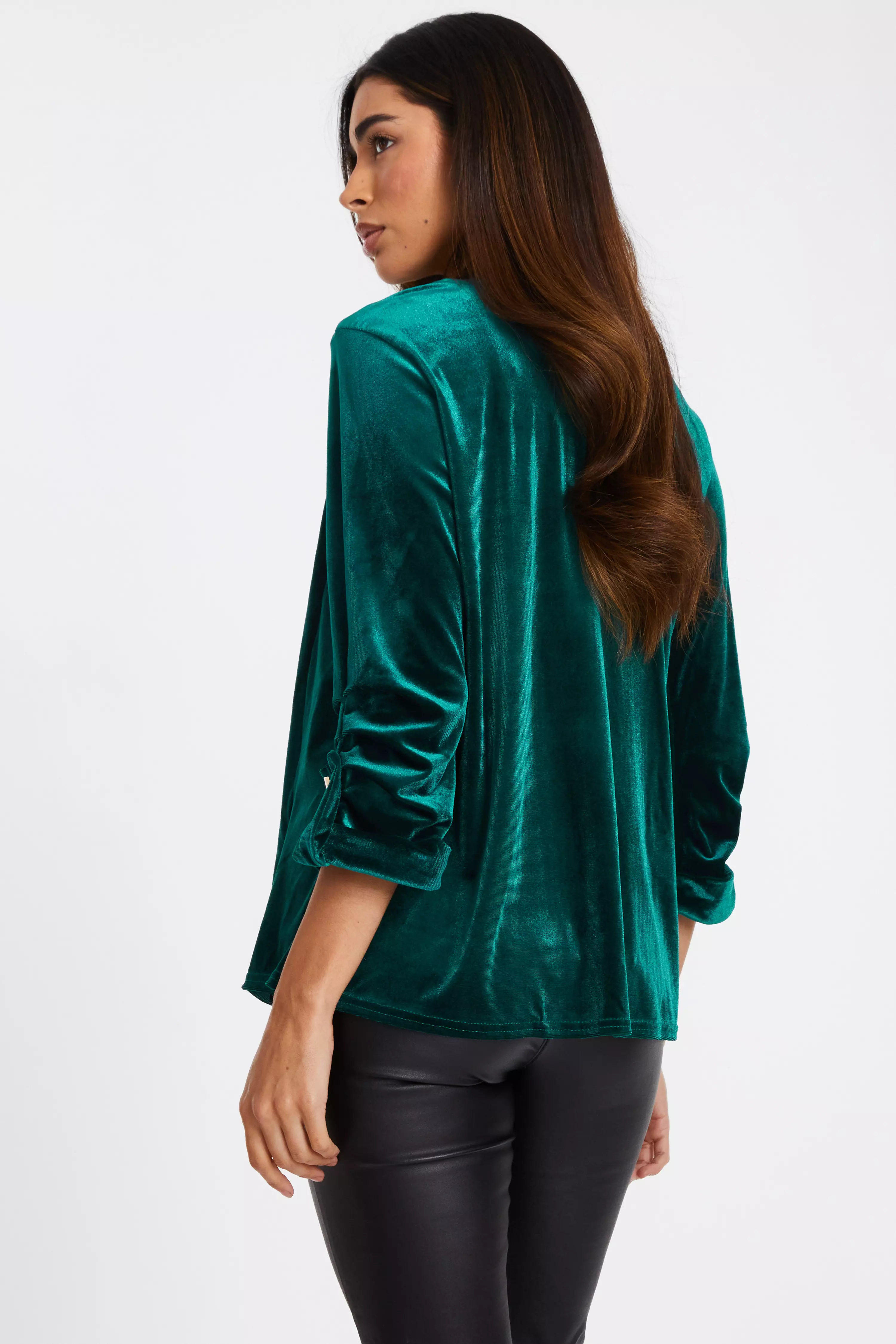 Bottle Green Velvet Blazer