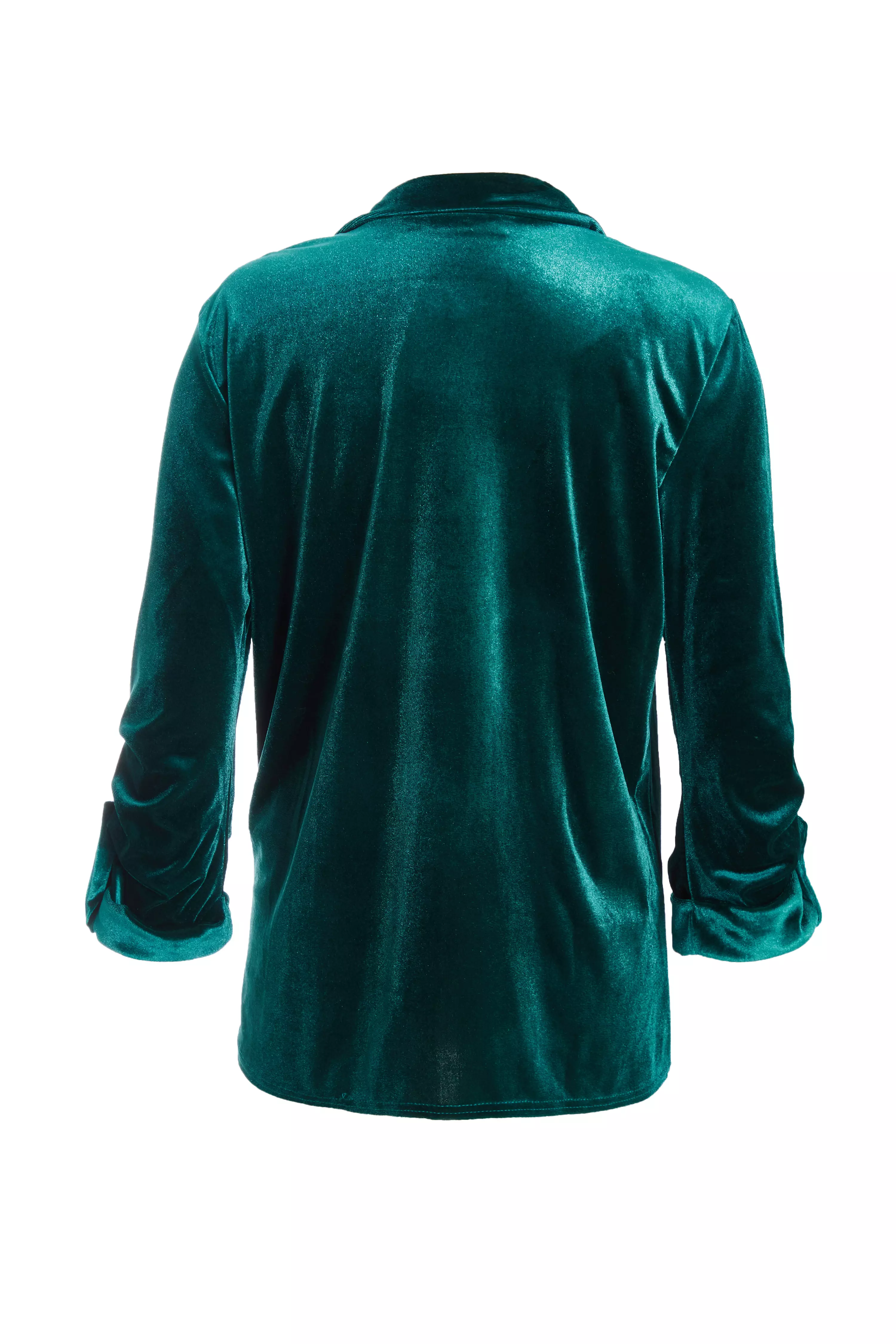 Bottle Green Velvet Blazer