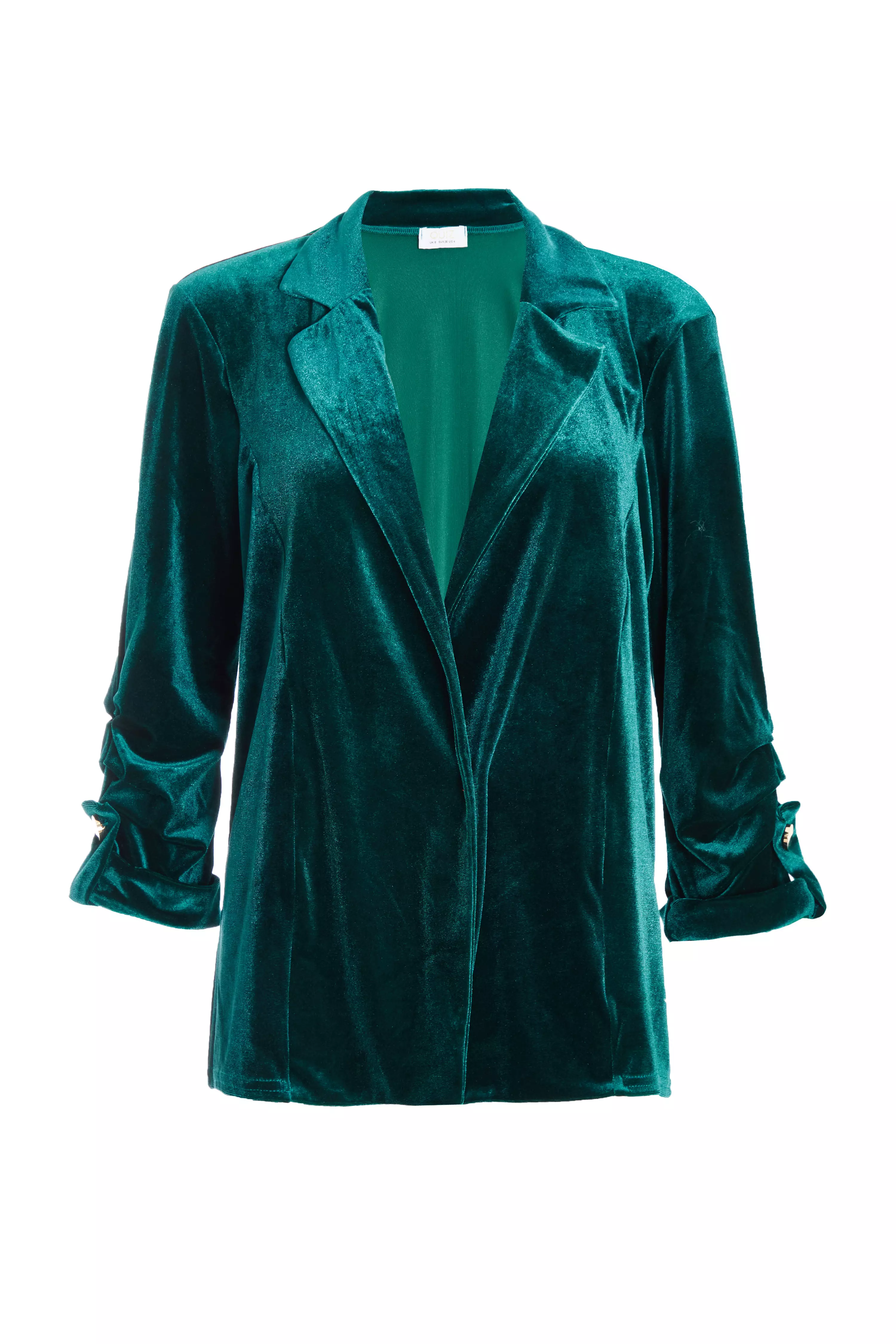 Bottle Green Velvet Blazer