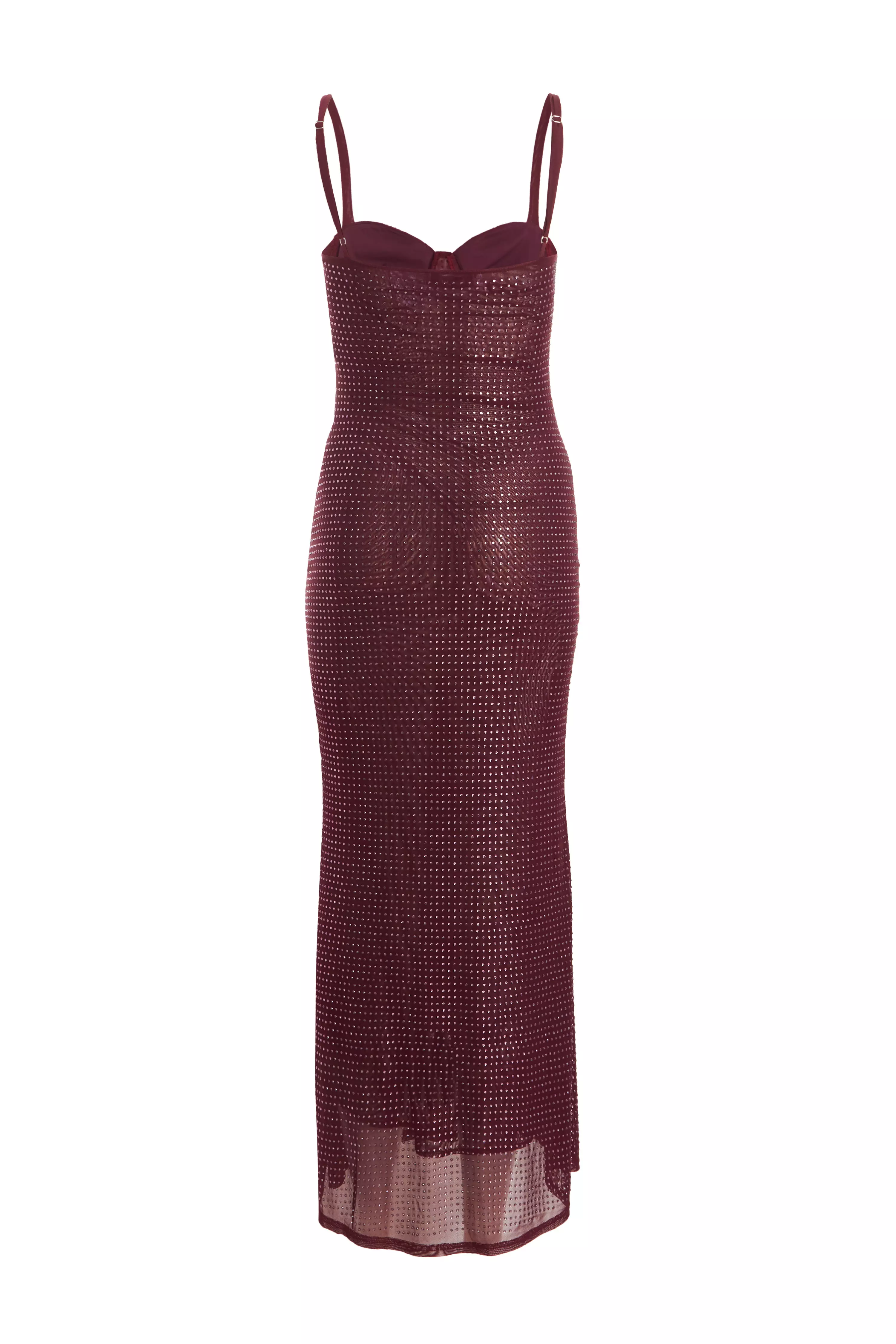 Petite Dark Red Embellished Maxi Dress