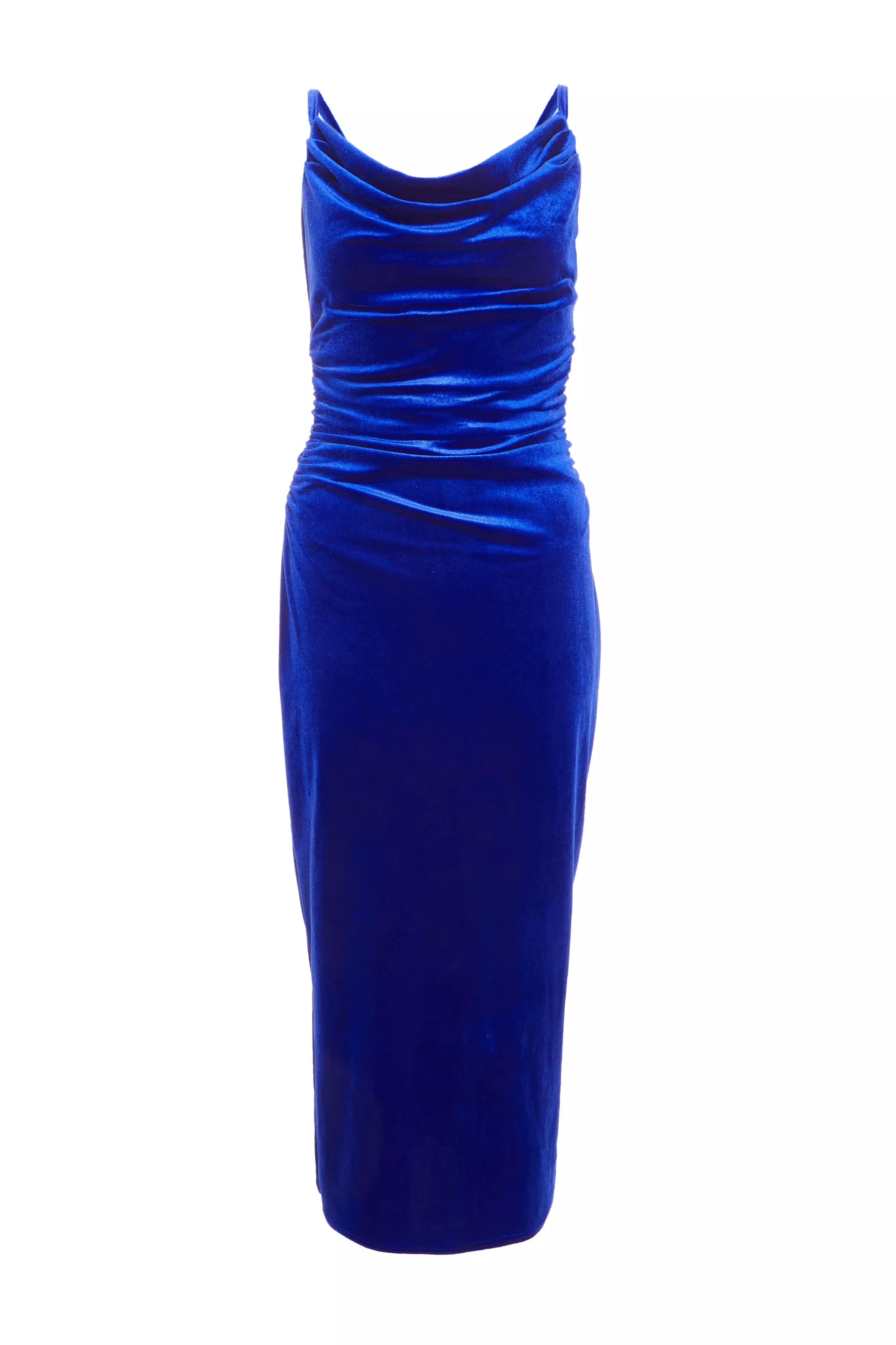 Petite Royal Blue Velvet Midaxi Dress