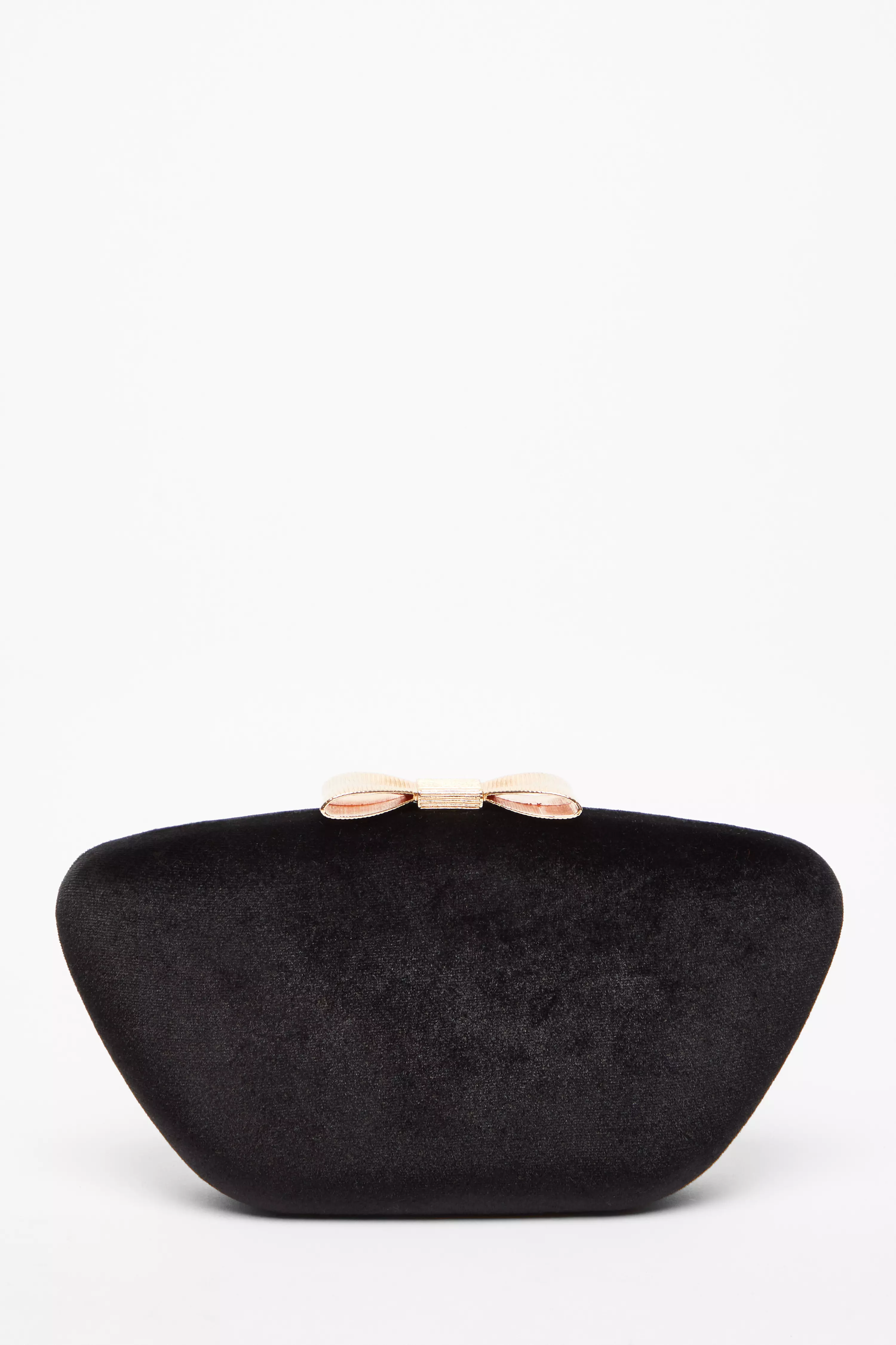 Black Velvet Bow Detail Box Bag 