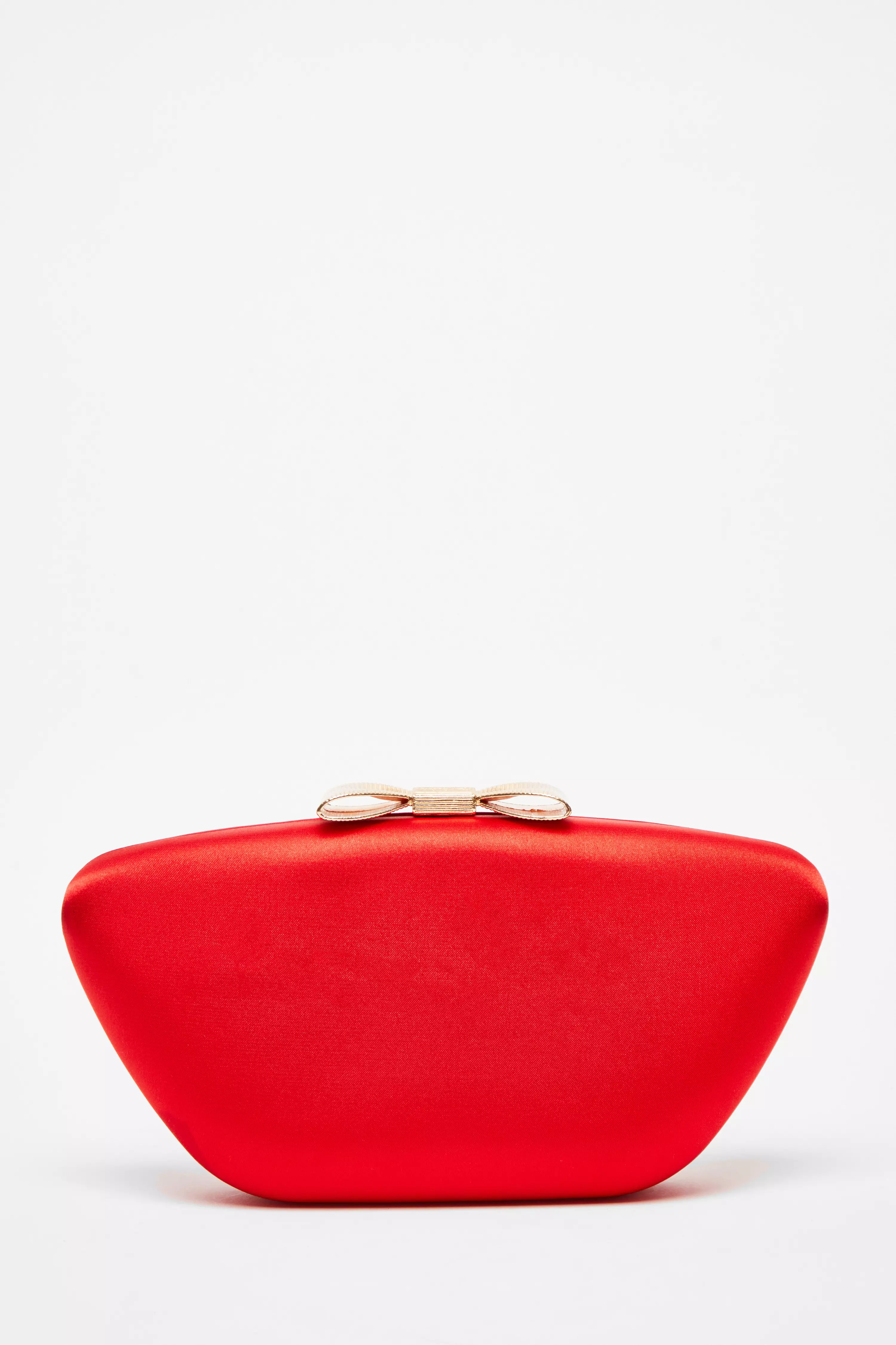 Red Satin Bow Detail Box Bag