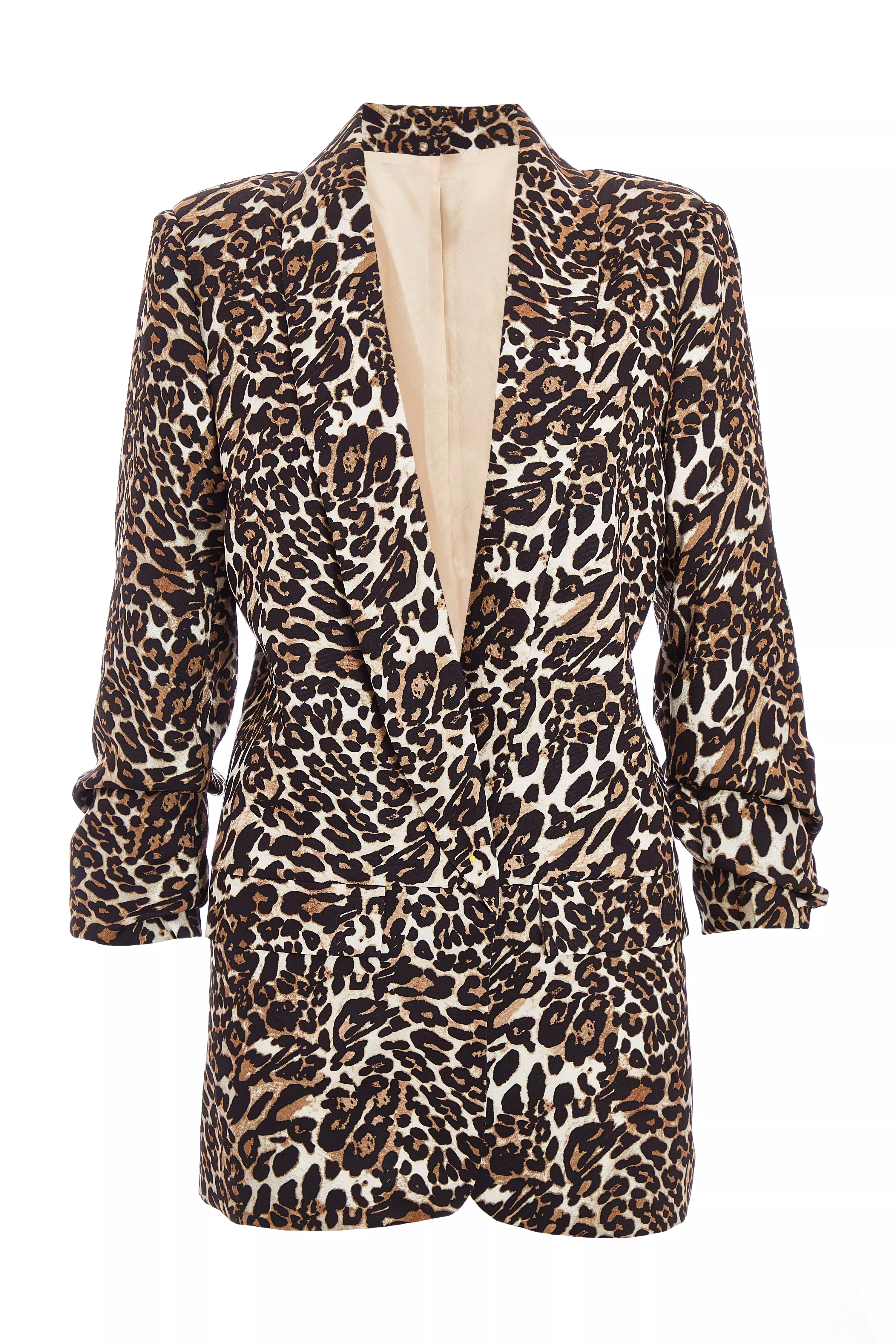 Brown Leopard Print Blazer