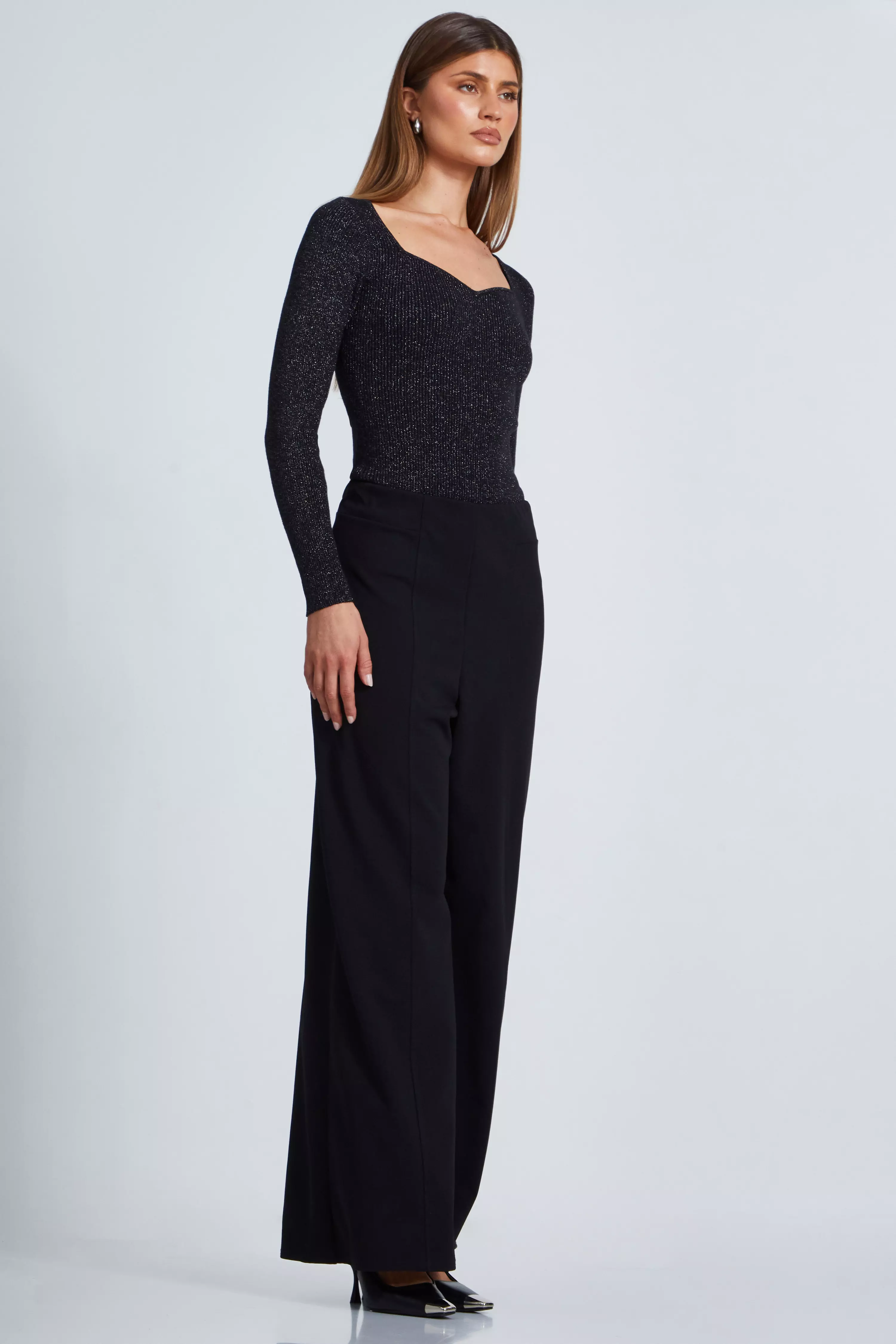 Black Wide Leg Trousers