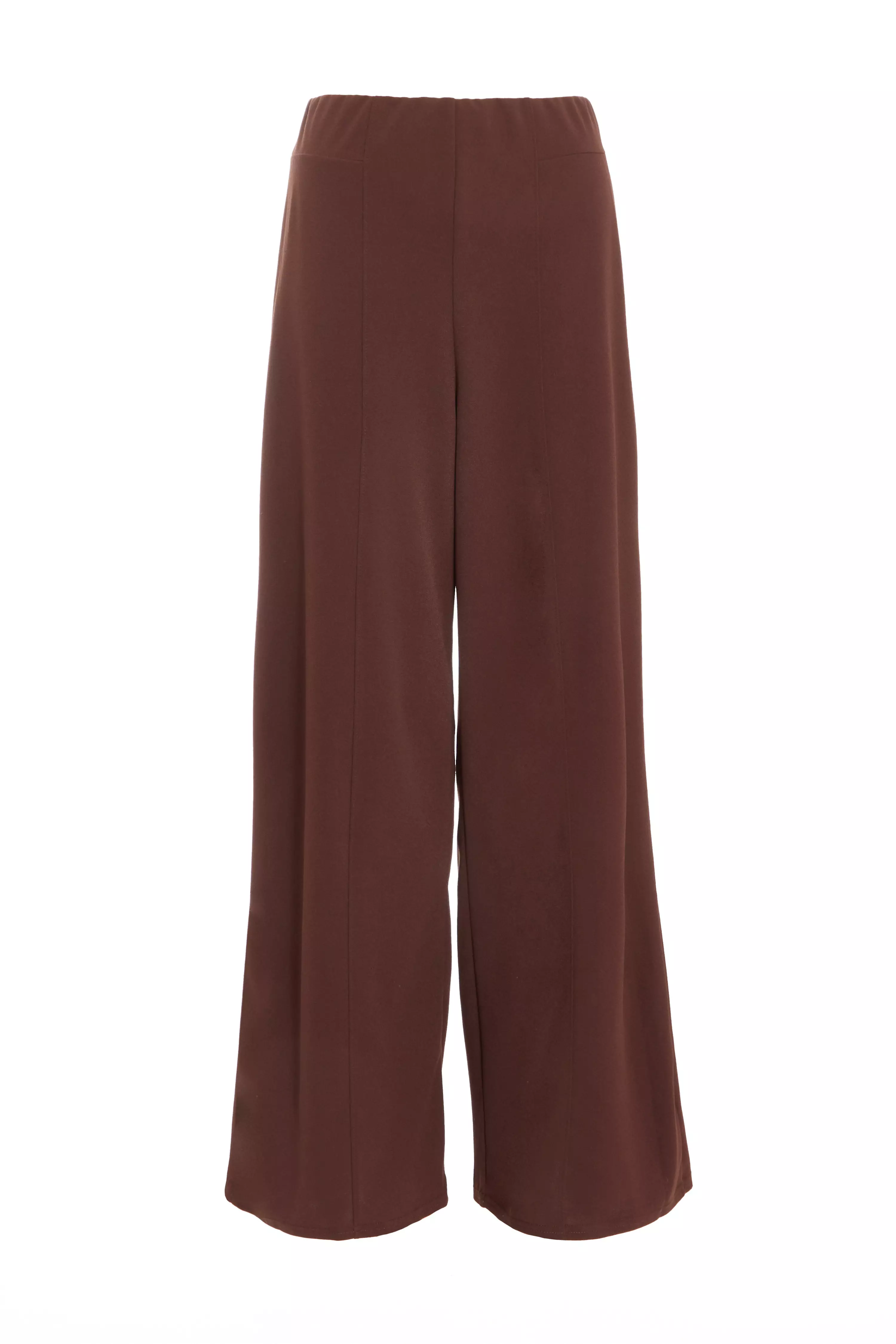 Brown High Waist Wide Leg Trousers