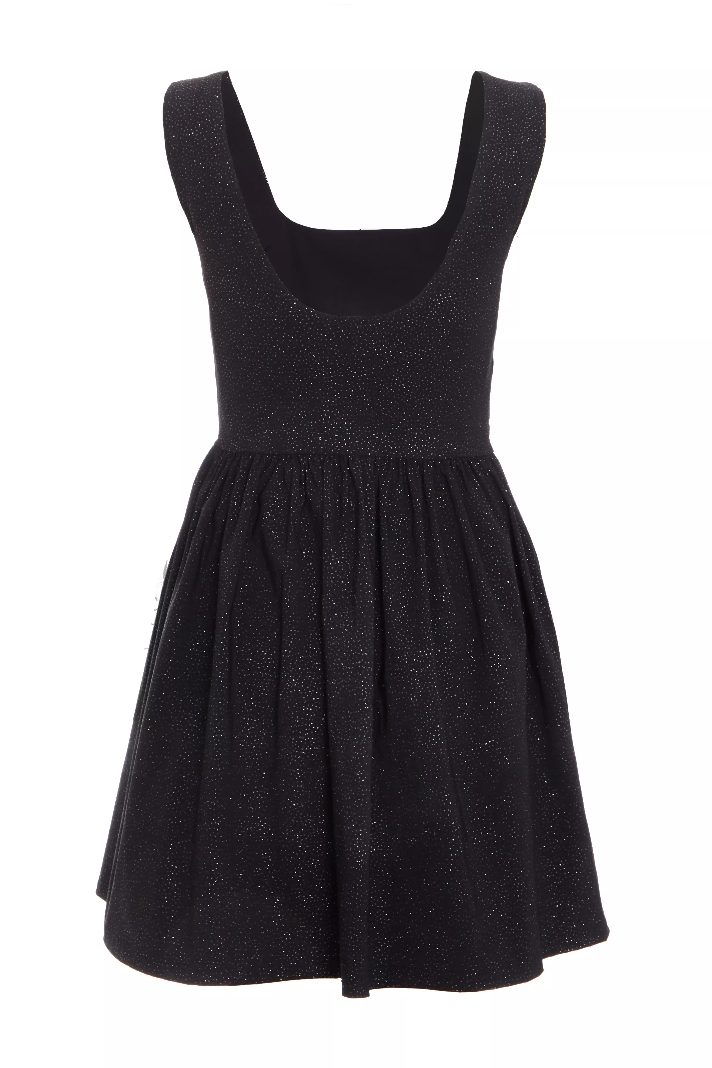 Black Glitter Skater Dress