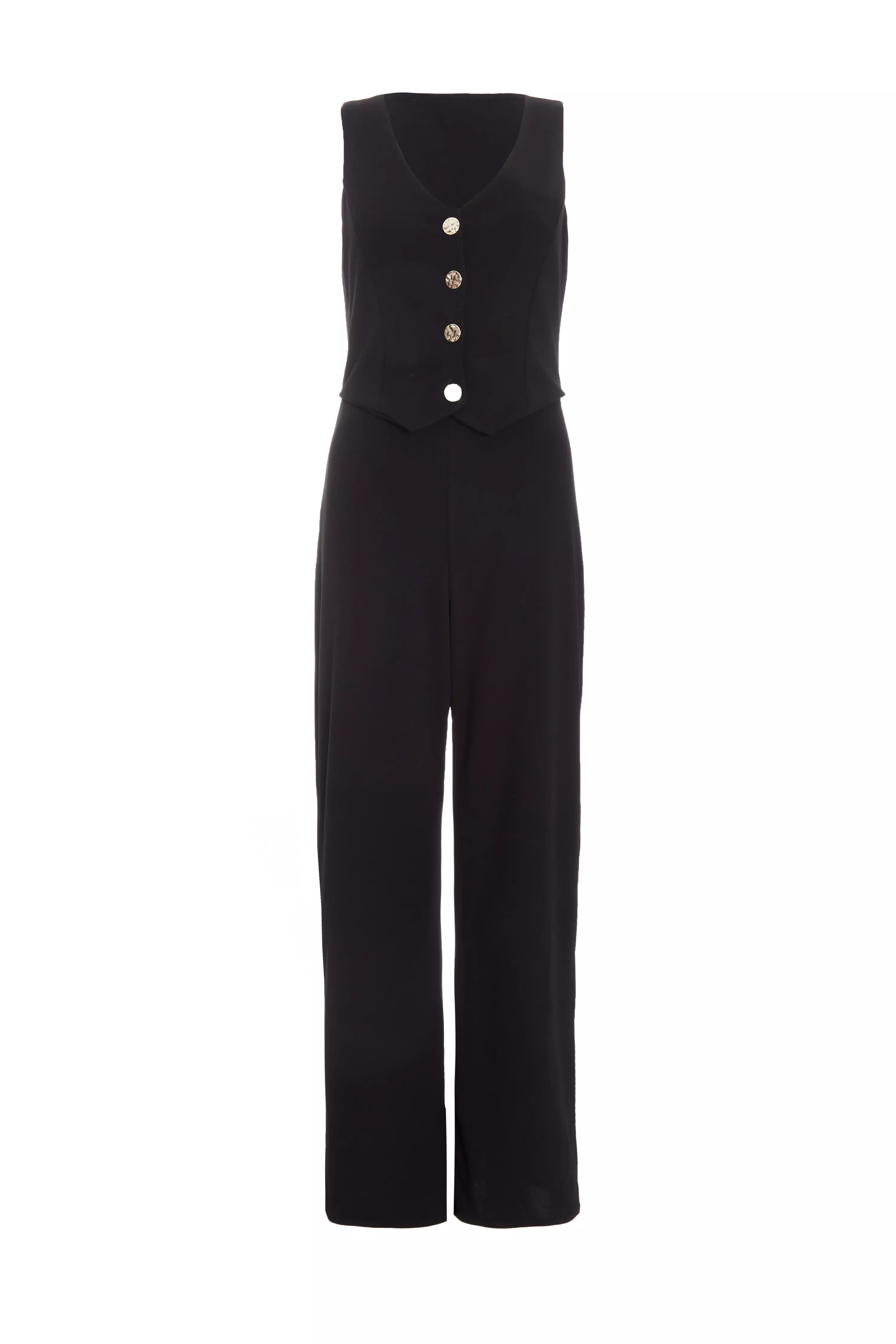 Black Waistcoat Jumpsuit