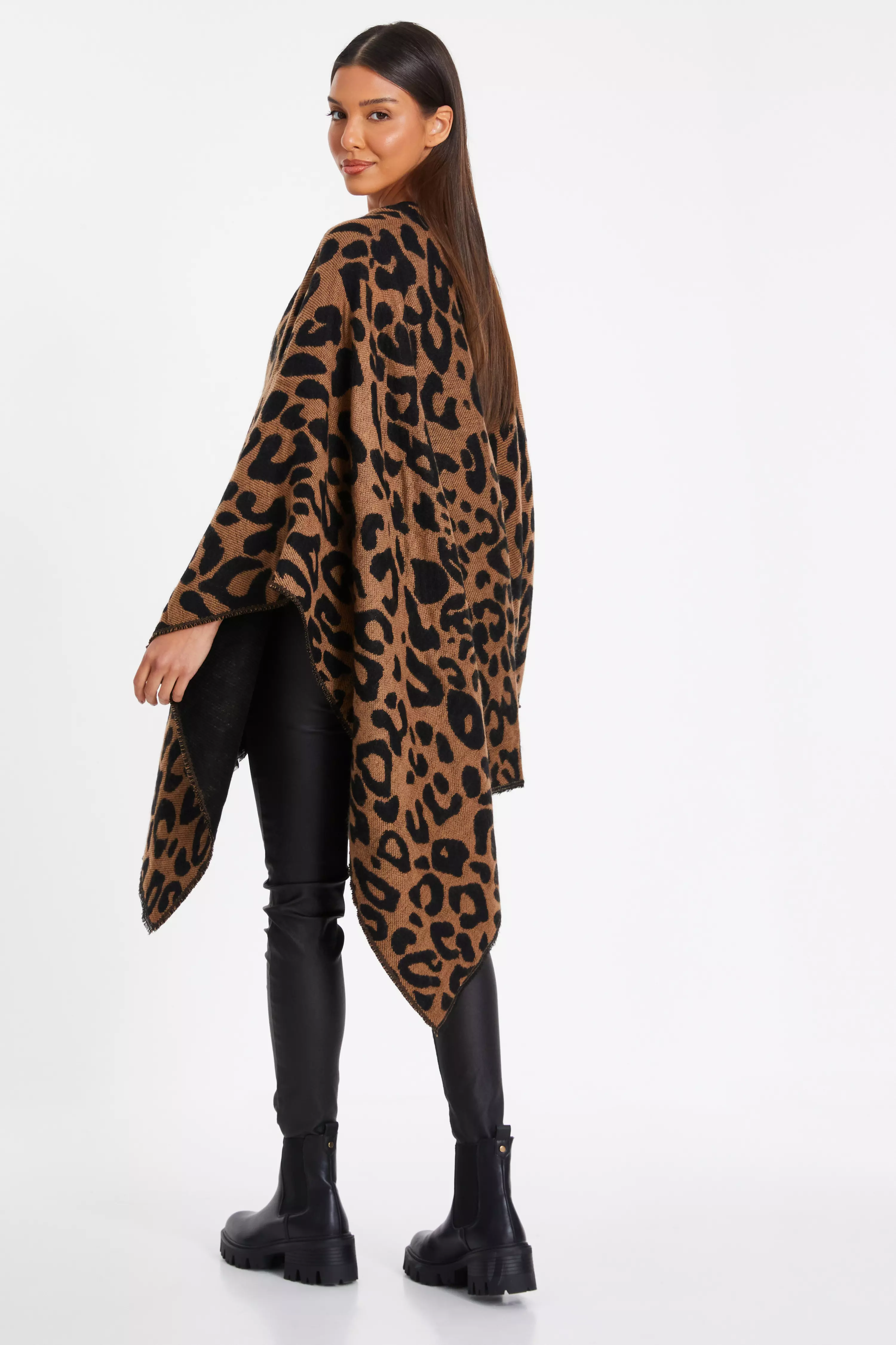 Brown Leopard Print Cape