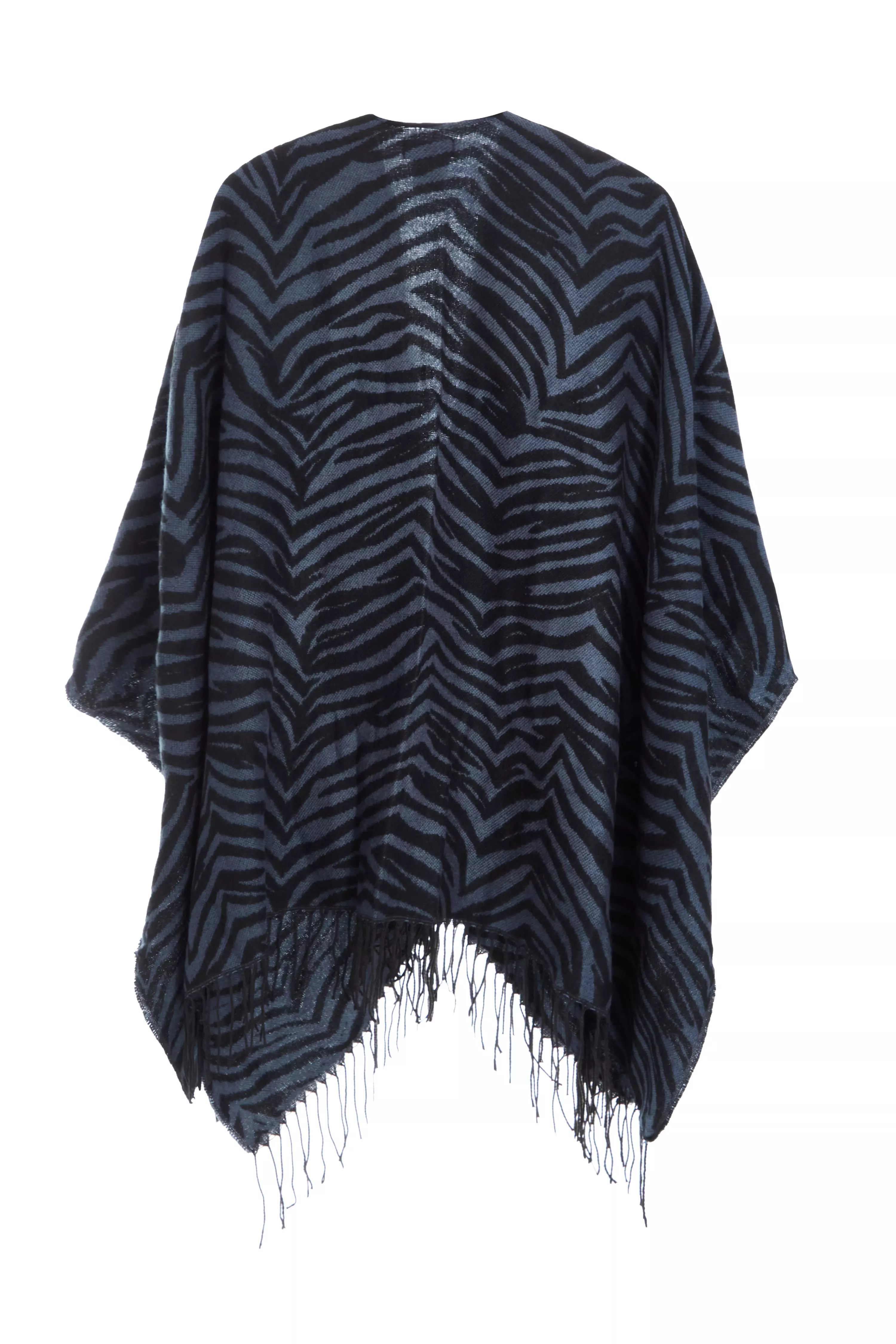 Grey Animal Print Cape