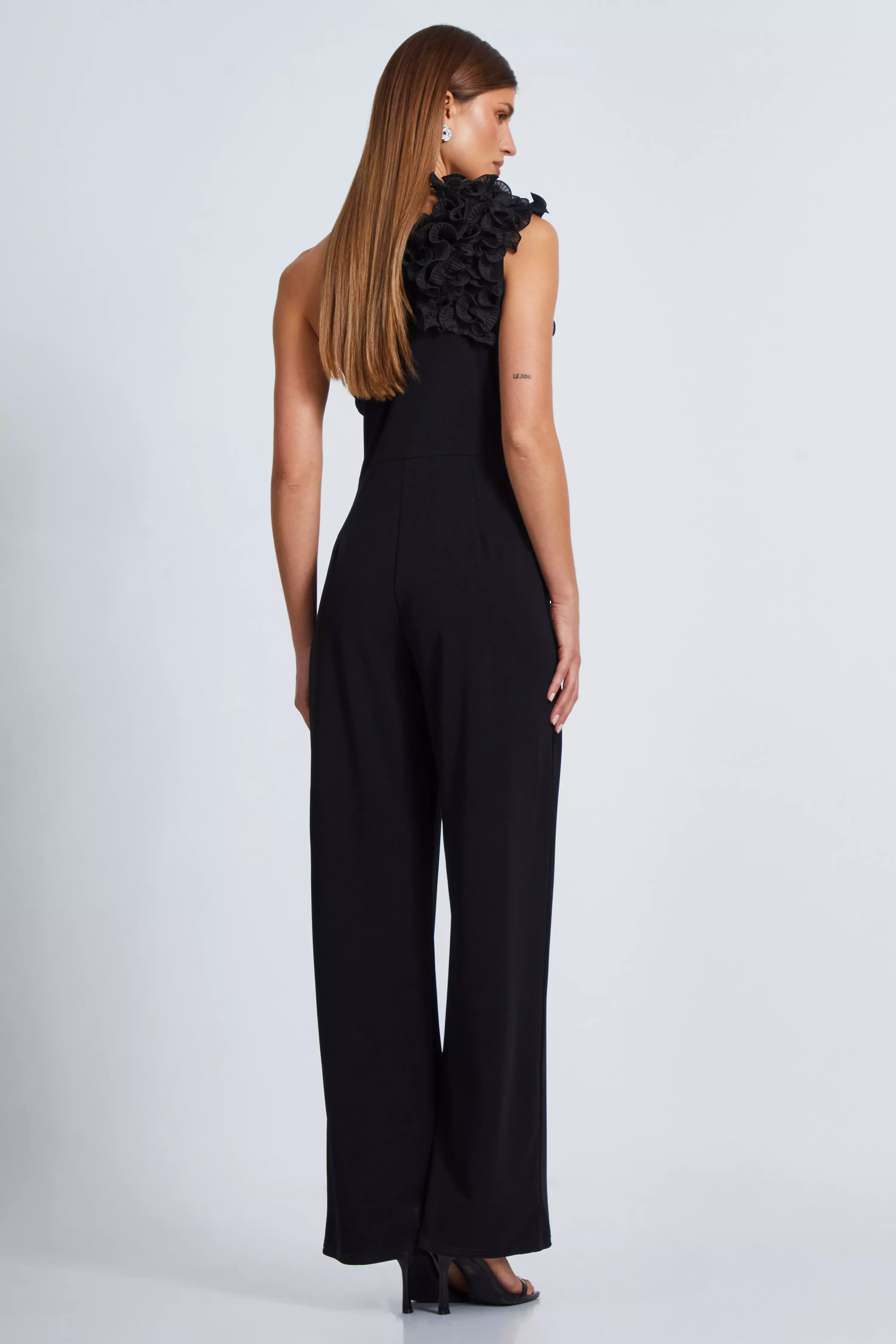 Black One Shoulder Palazzo Jumpsuit