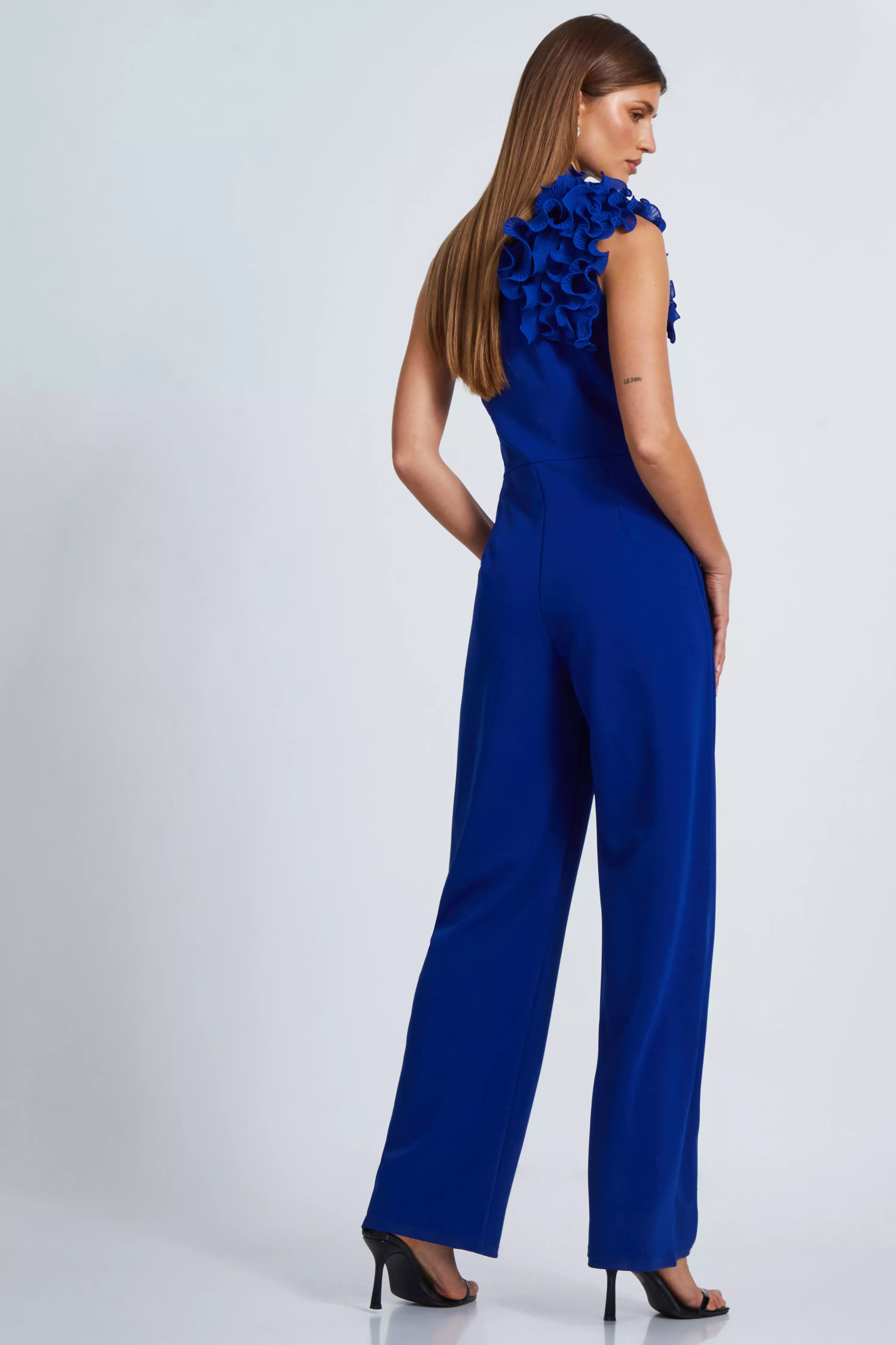 Royal Blue One Shoulder Palazzo Jumpsuit