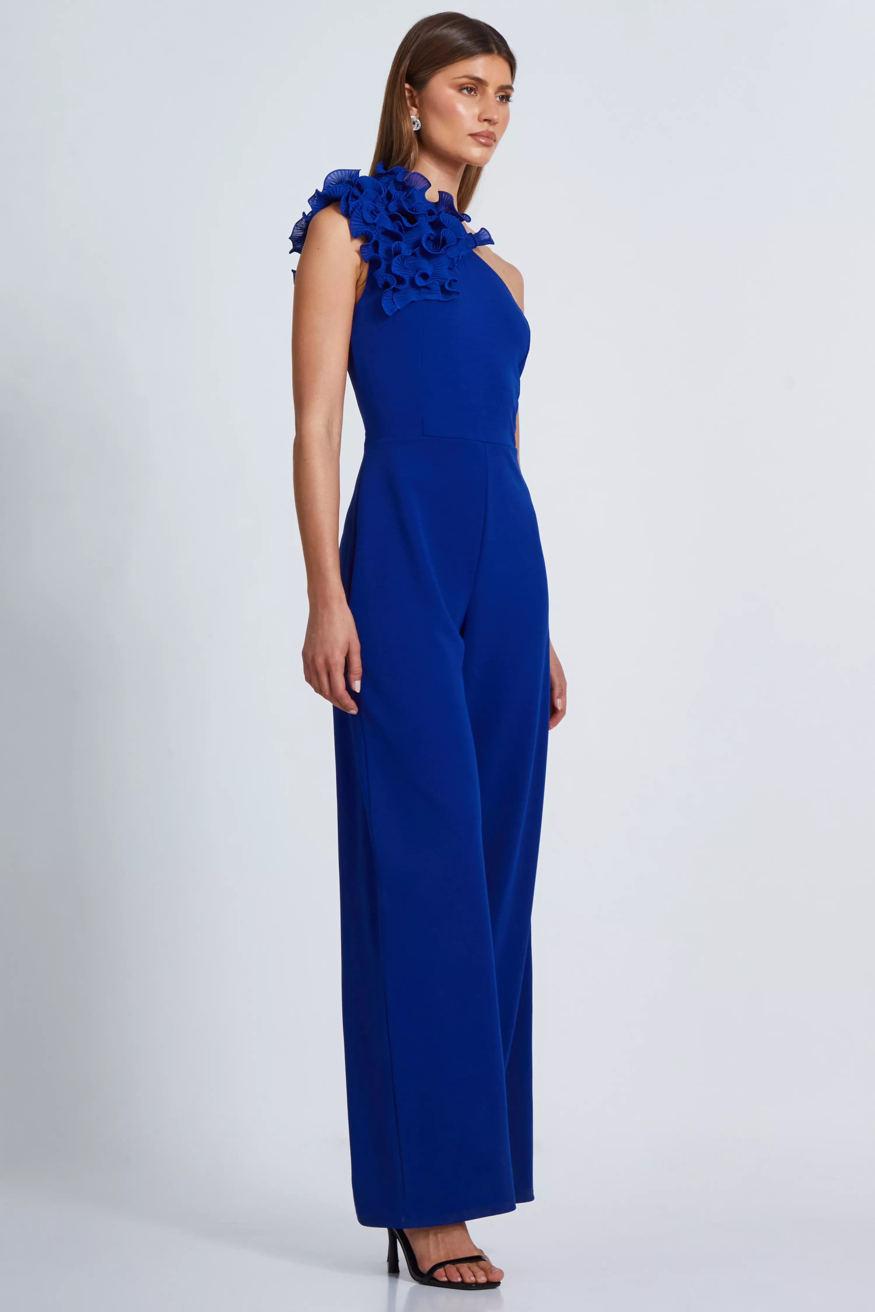 Royal Blue One Shoulder Palazzo Jumpsuit