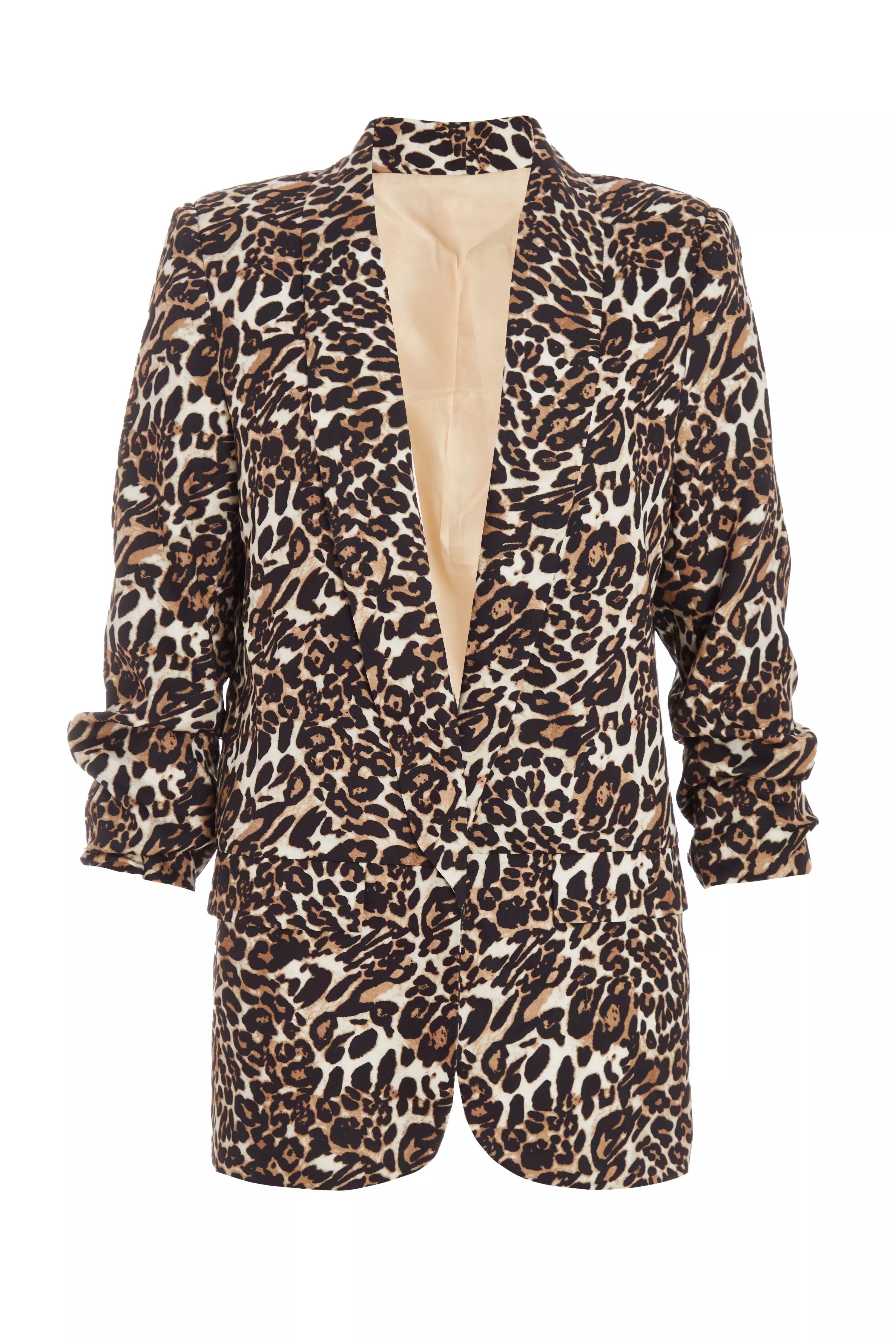 Petite Brown Leopard Print Blazer