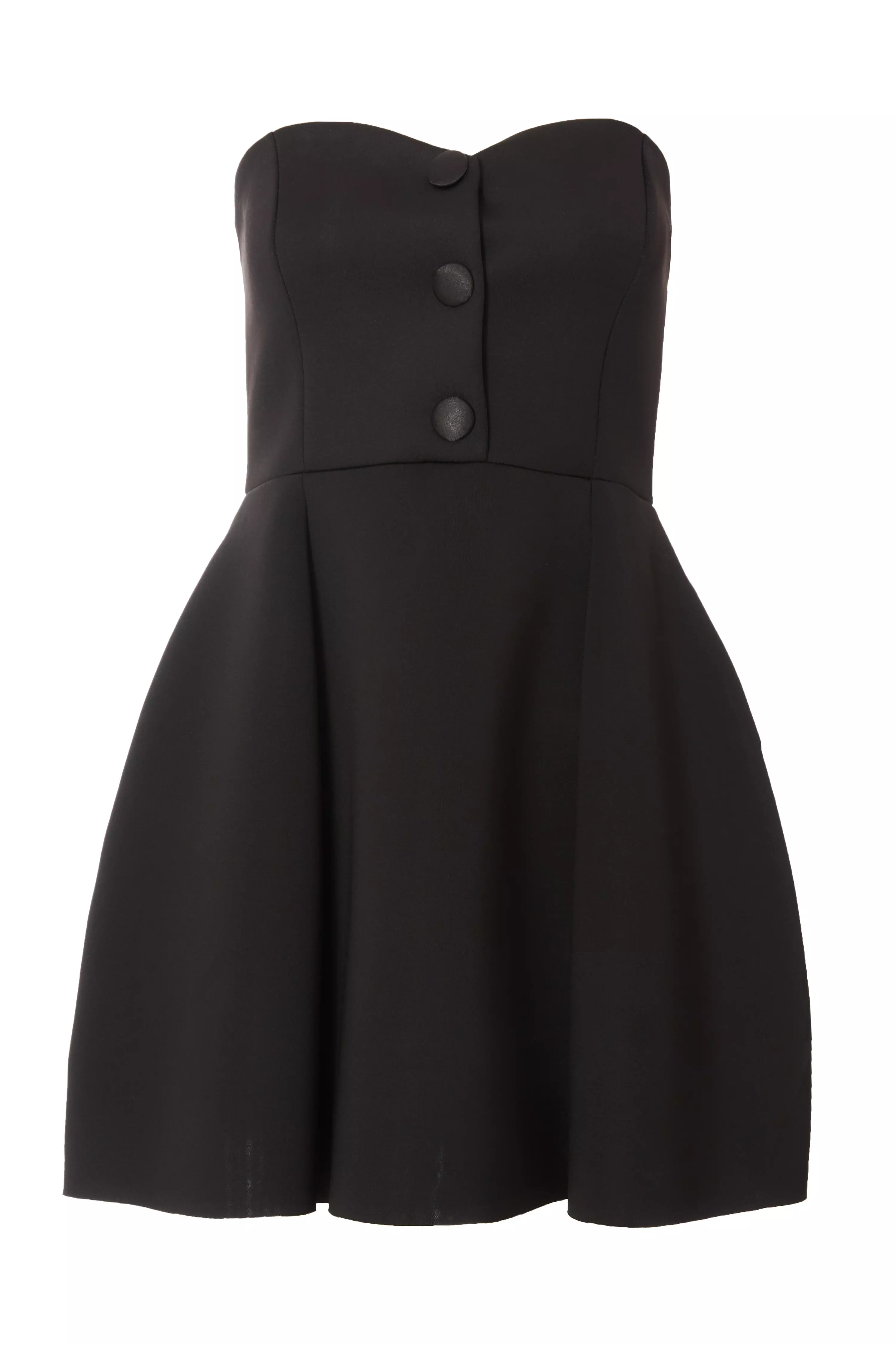 Black Button Front Mini Dress