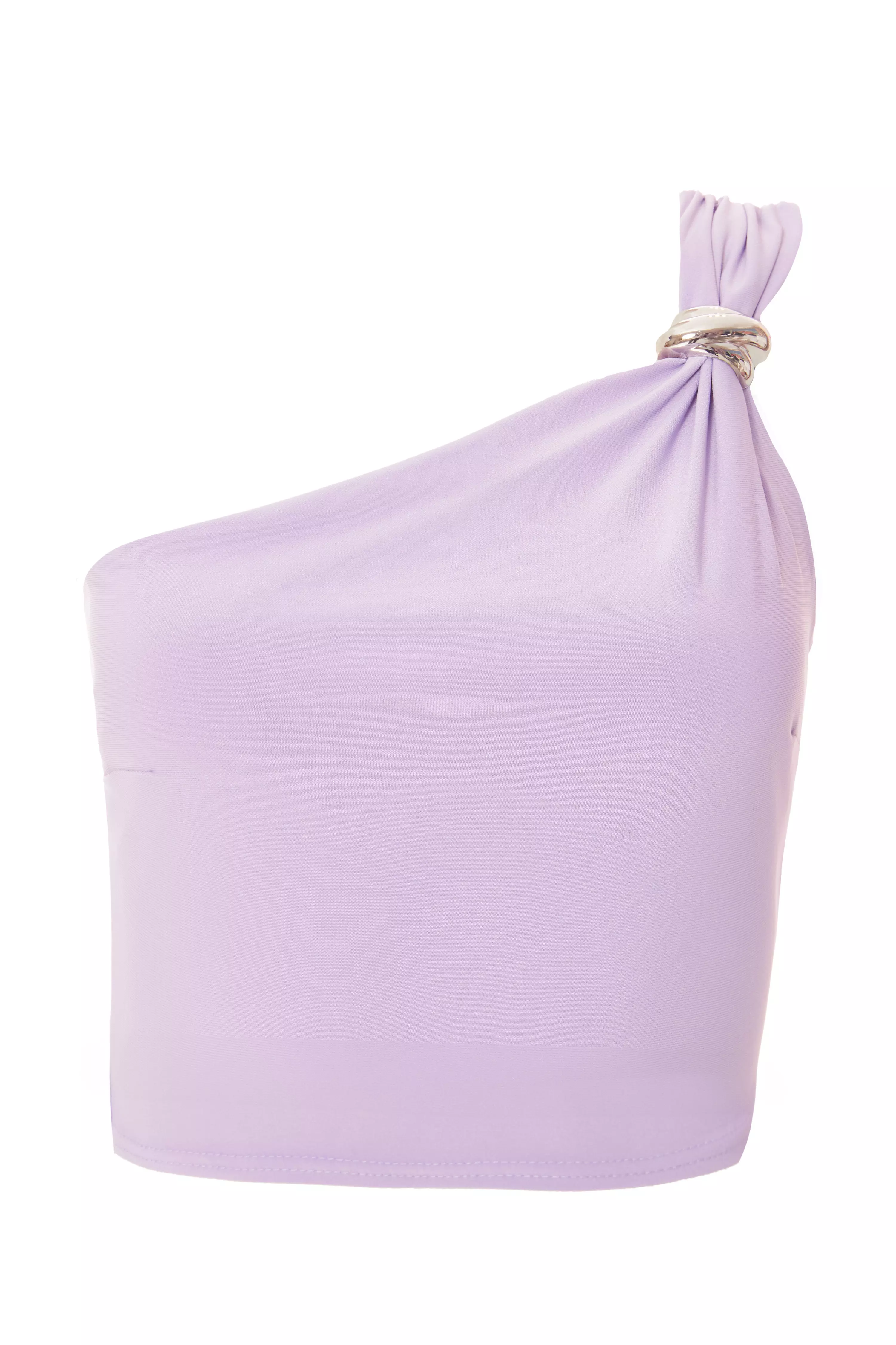 Lilac One Shoulder Crop Top