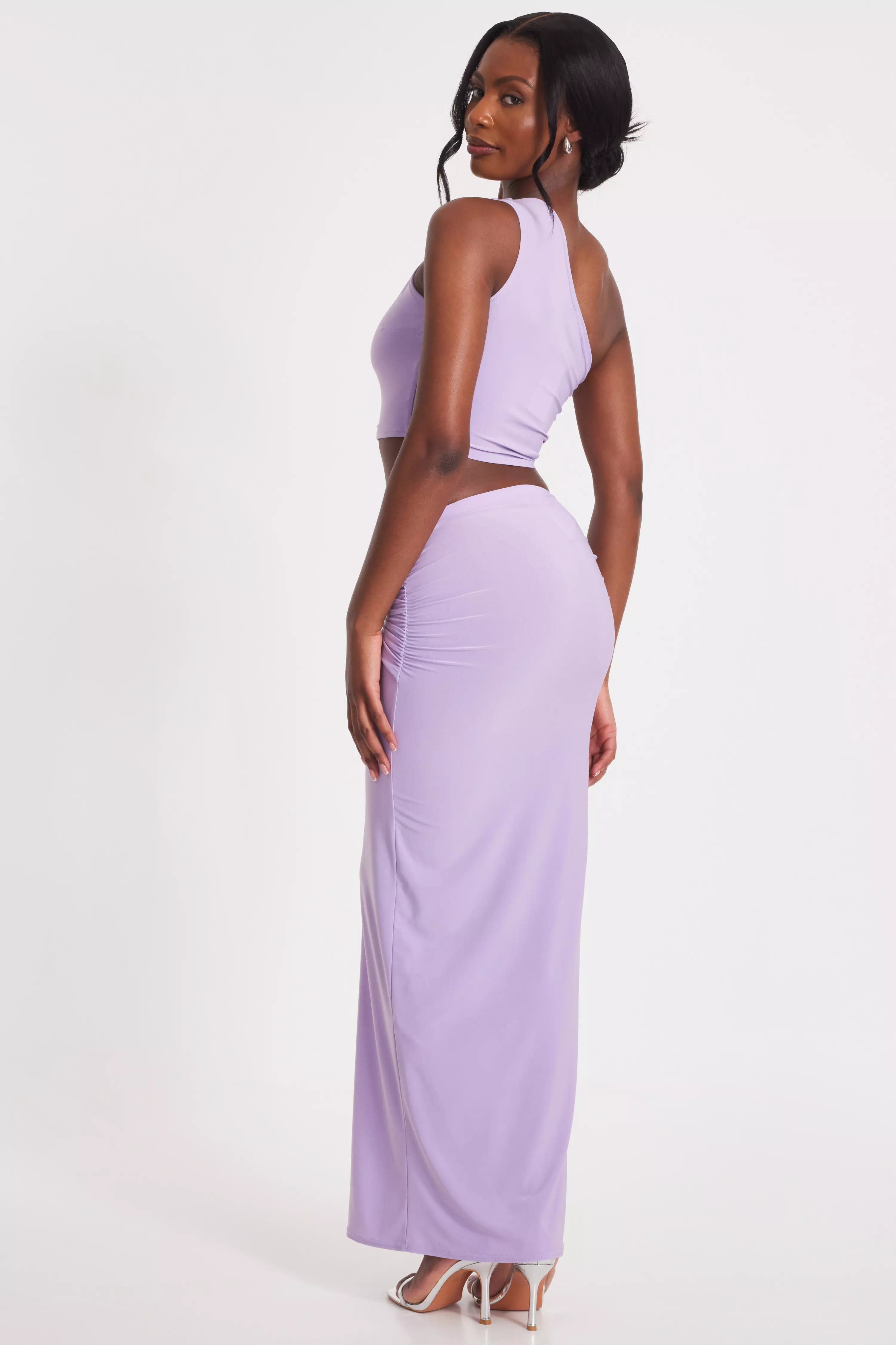 Lilac Bodycon Maxi Skirt