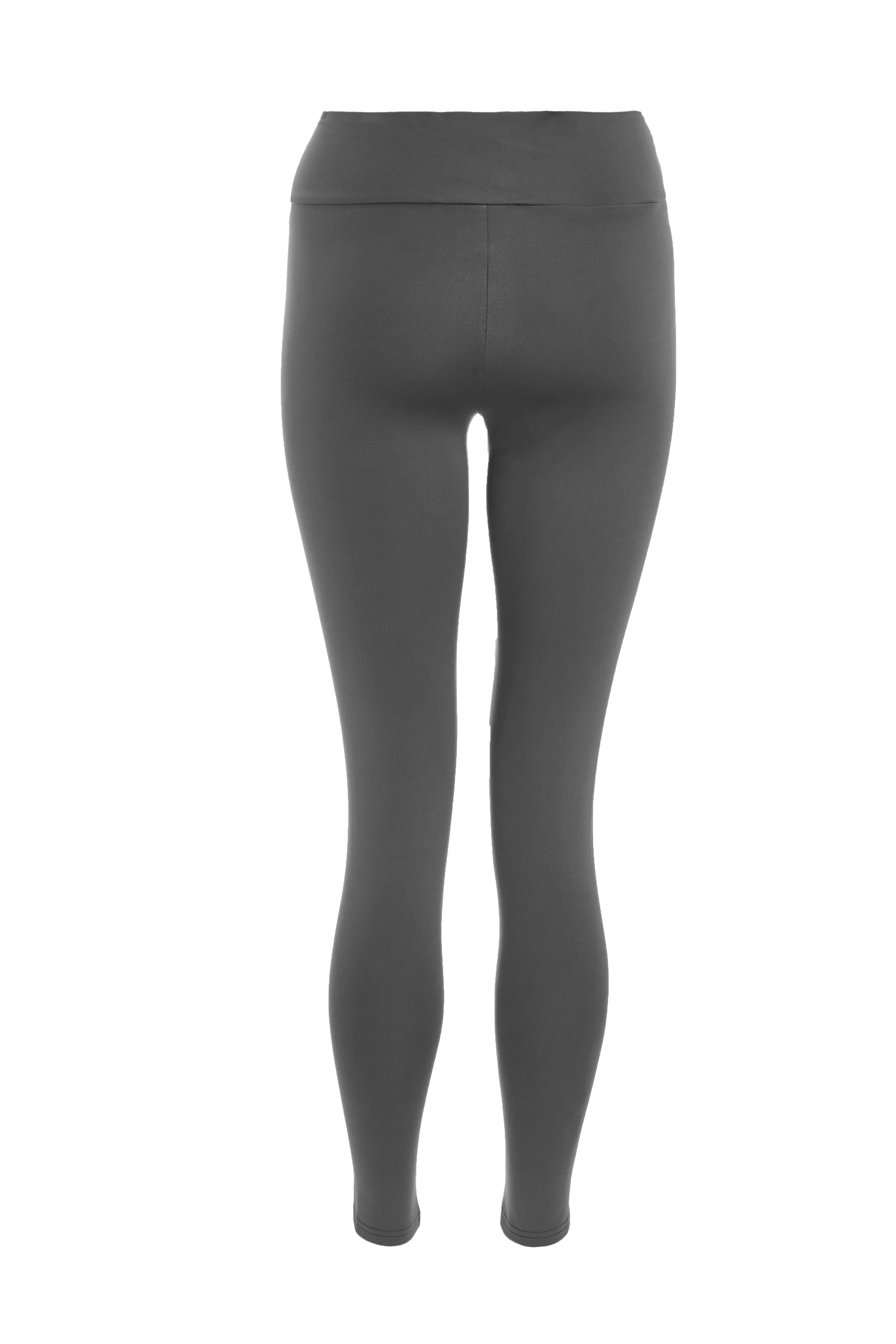 Grey Crossover Waist Leggings