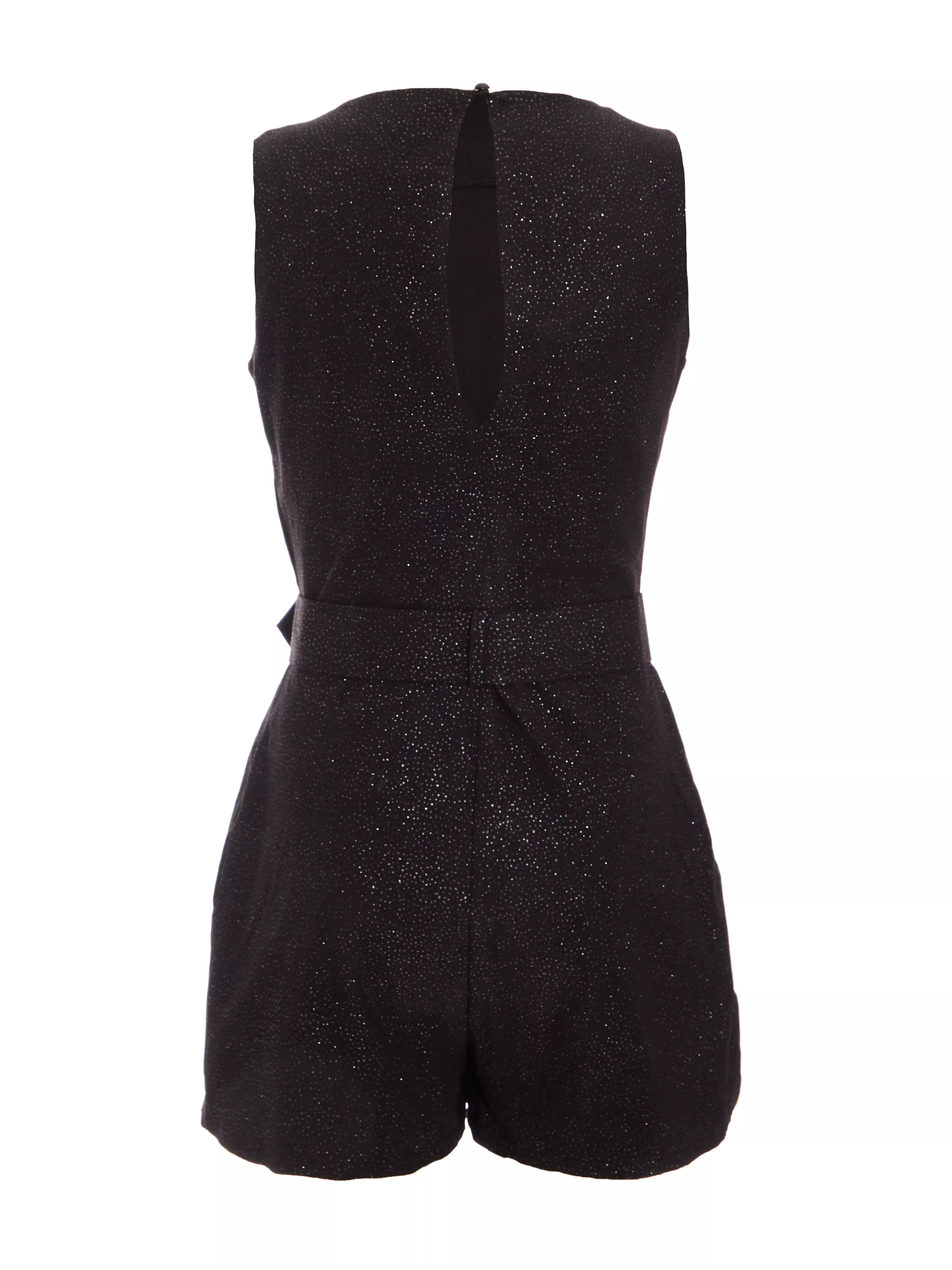 Black Glitter Skort Playsuit