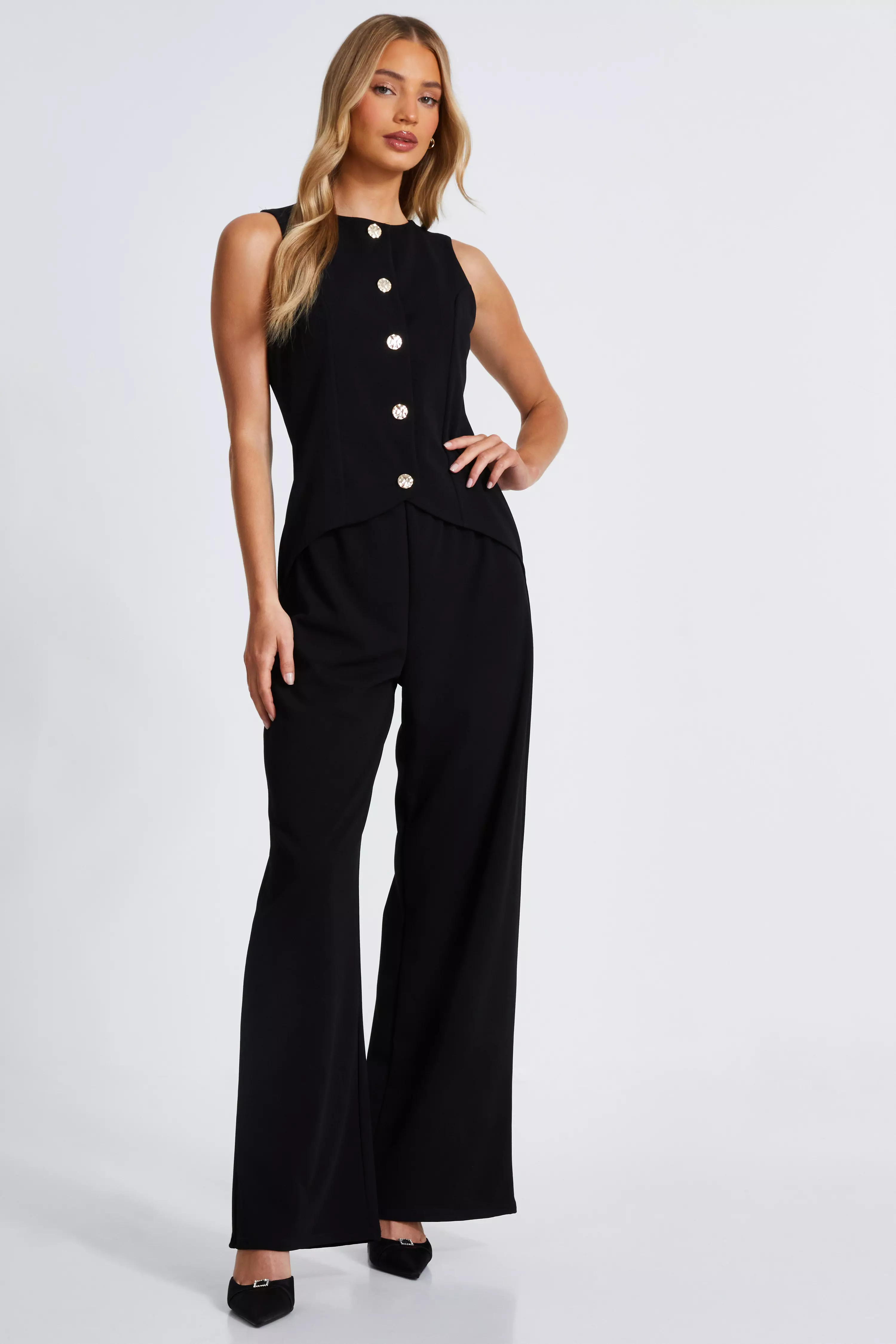 Black Waistcoat Jumpsuit