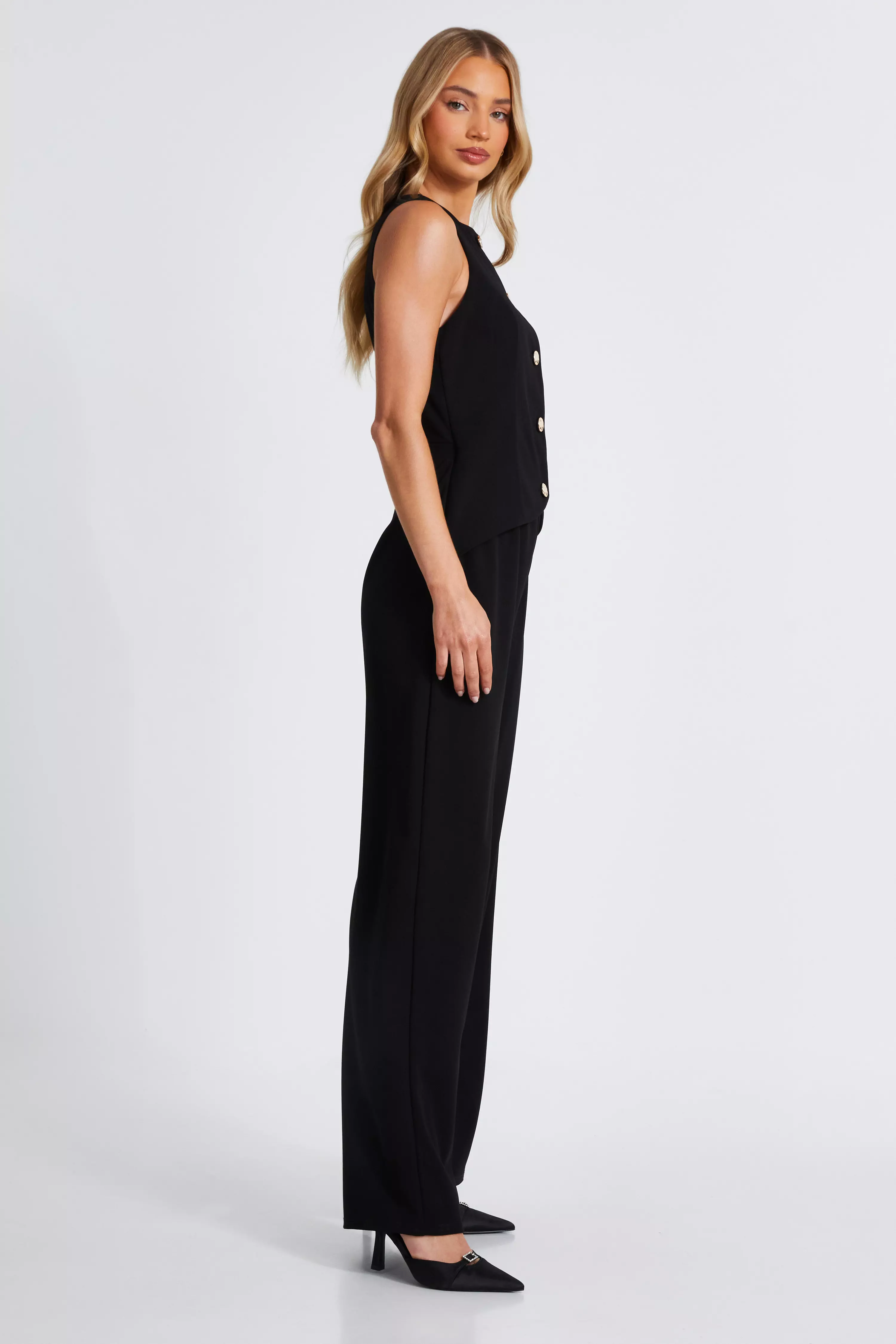 Black Waistcoat Jumpsuit