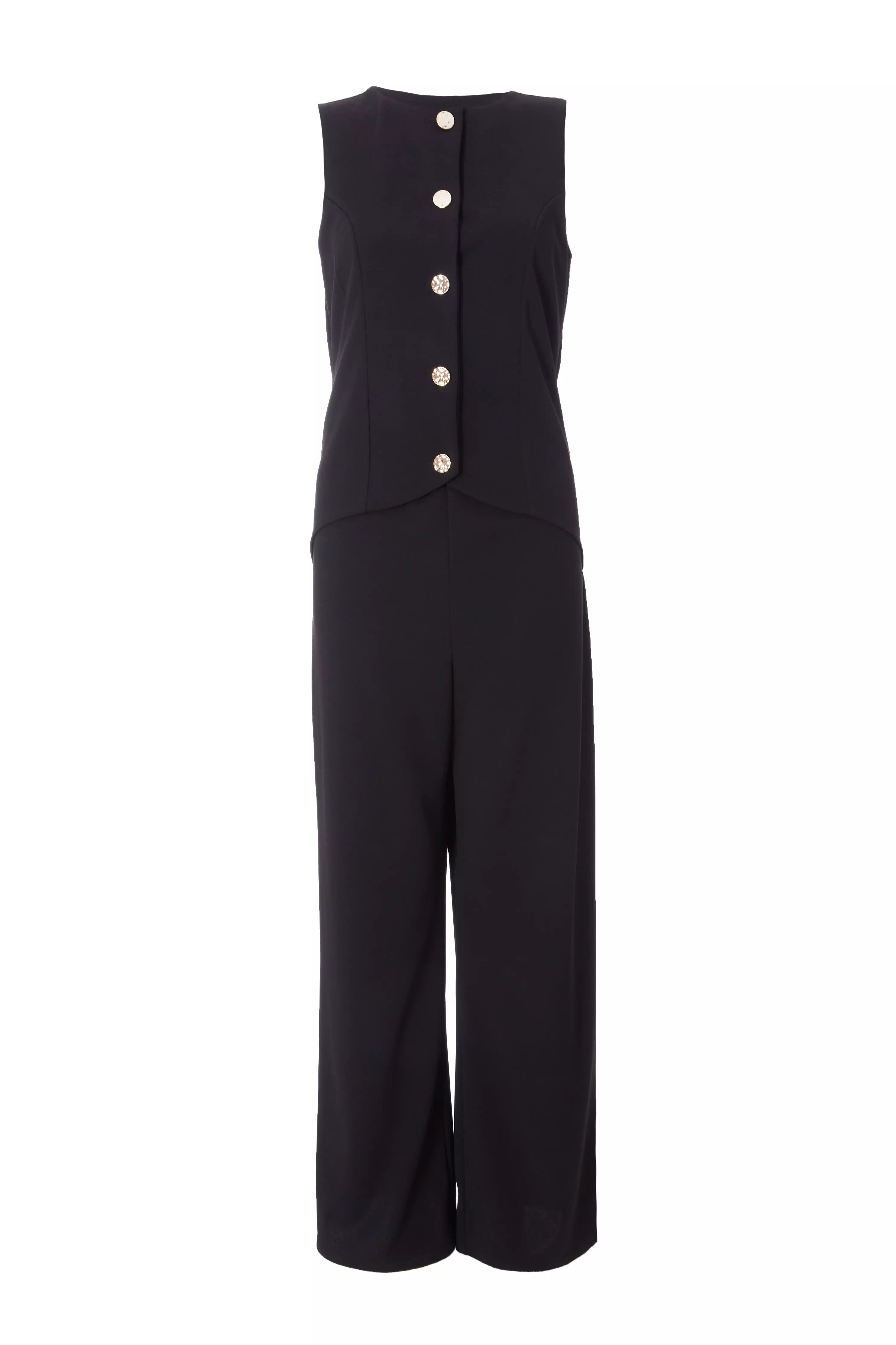 Black Waistcoat Jumpsuit