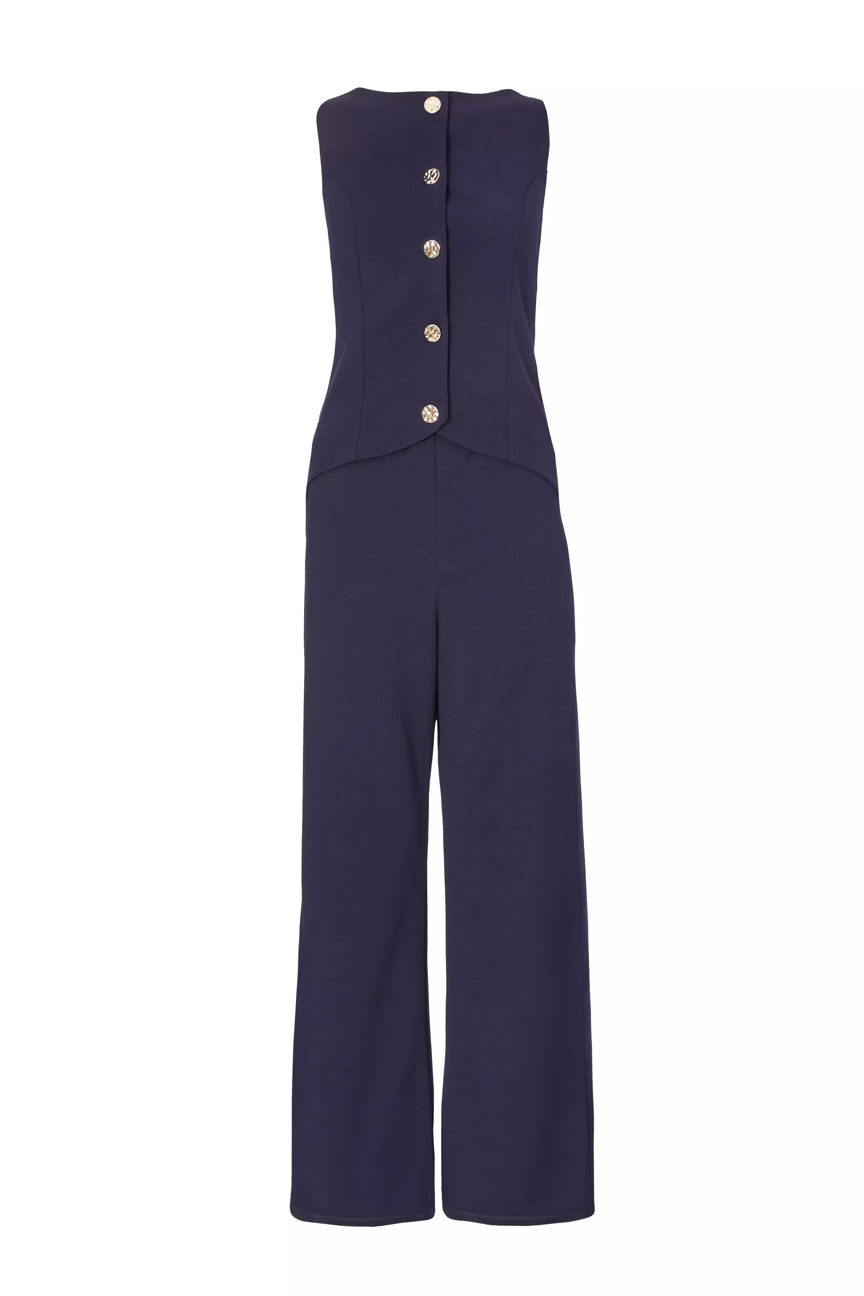 Navy Waistcoat Jumpsuit