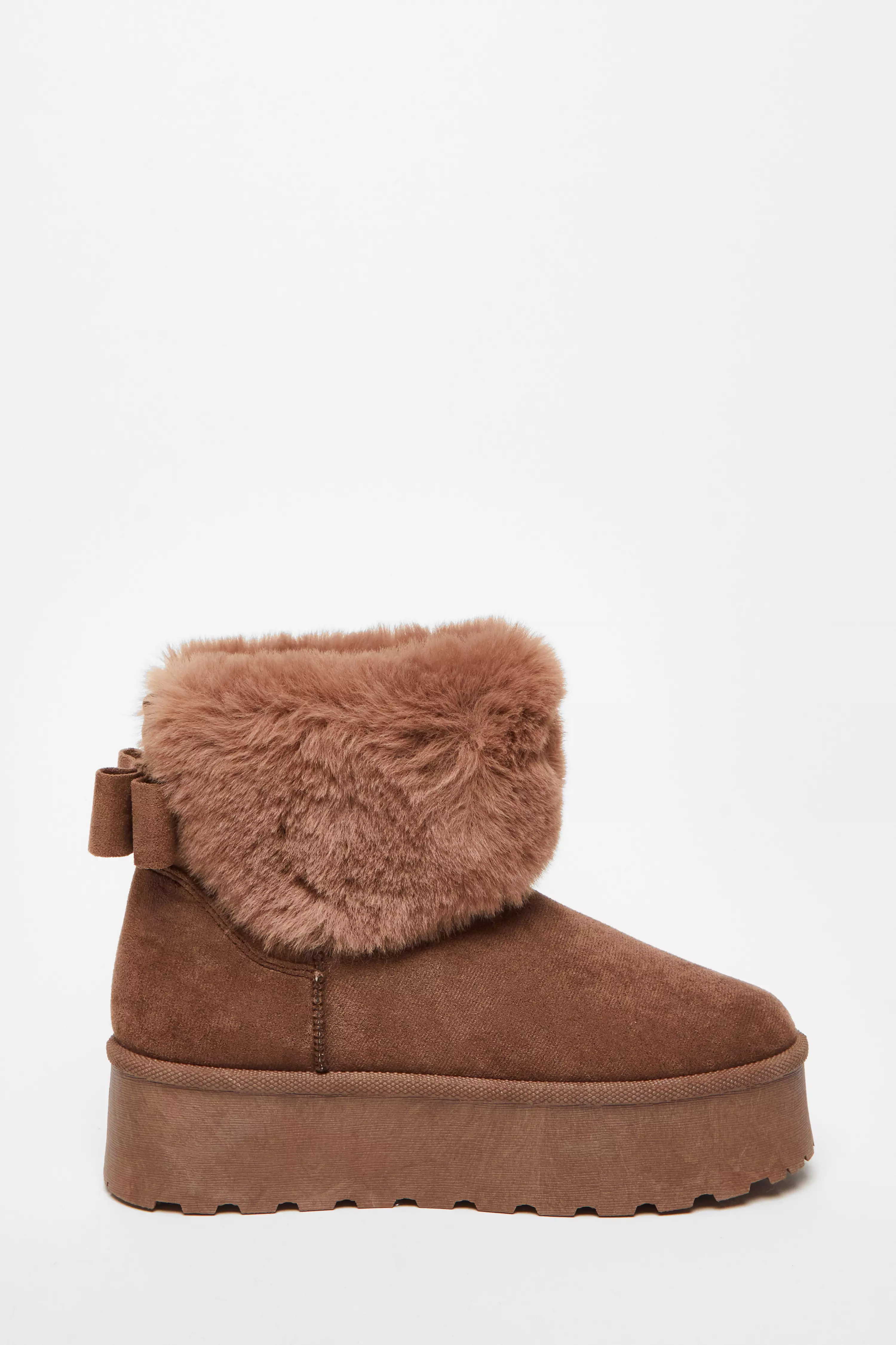 Mocha Faux Suede Ankle Boots