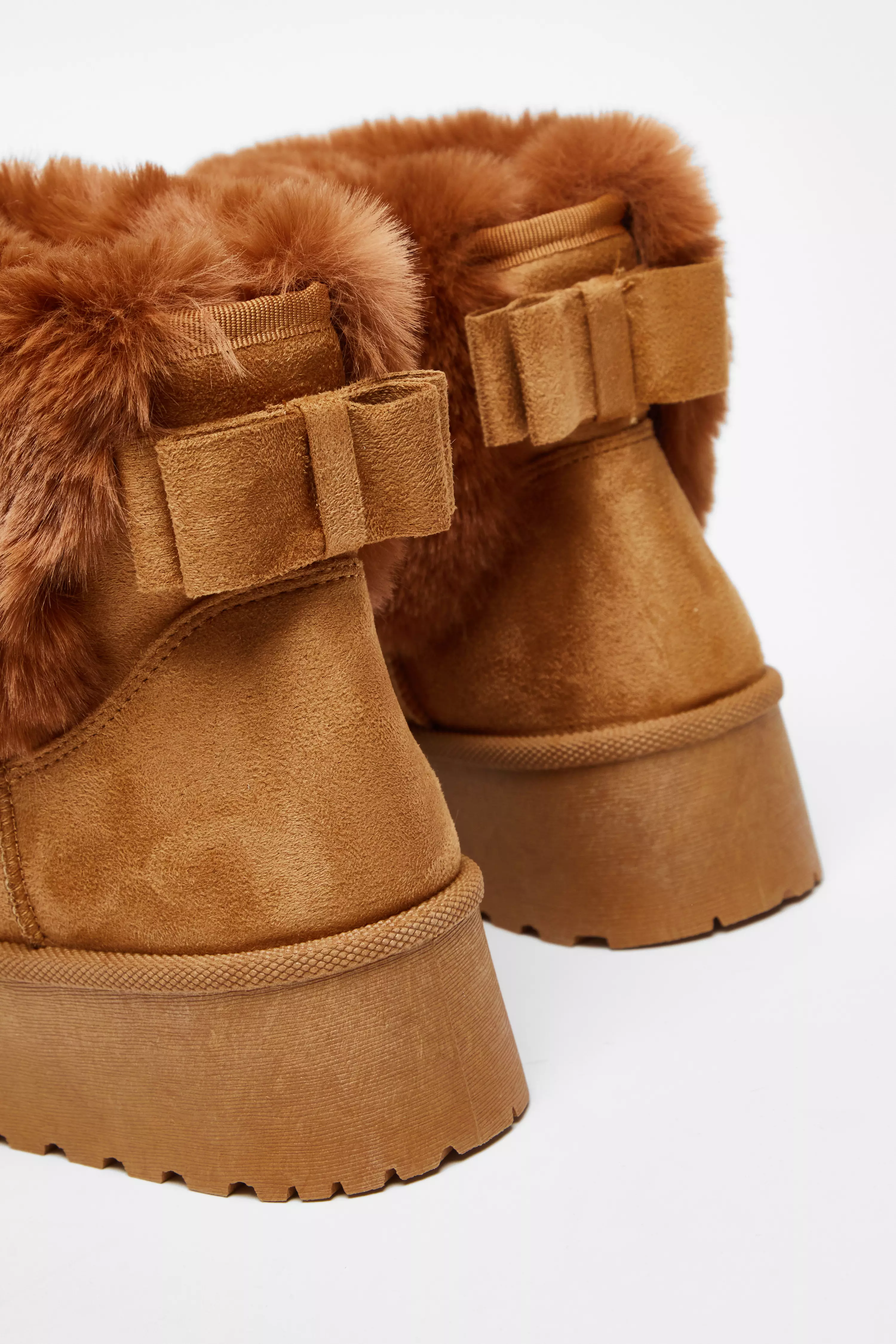 Tan Faux Suede Ankle Boots