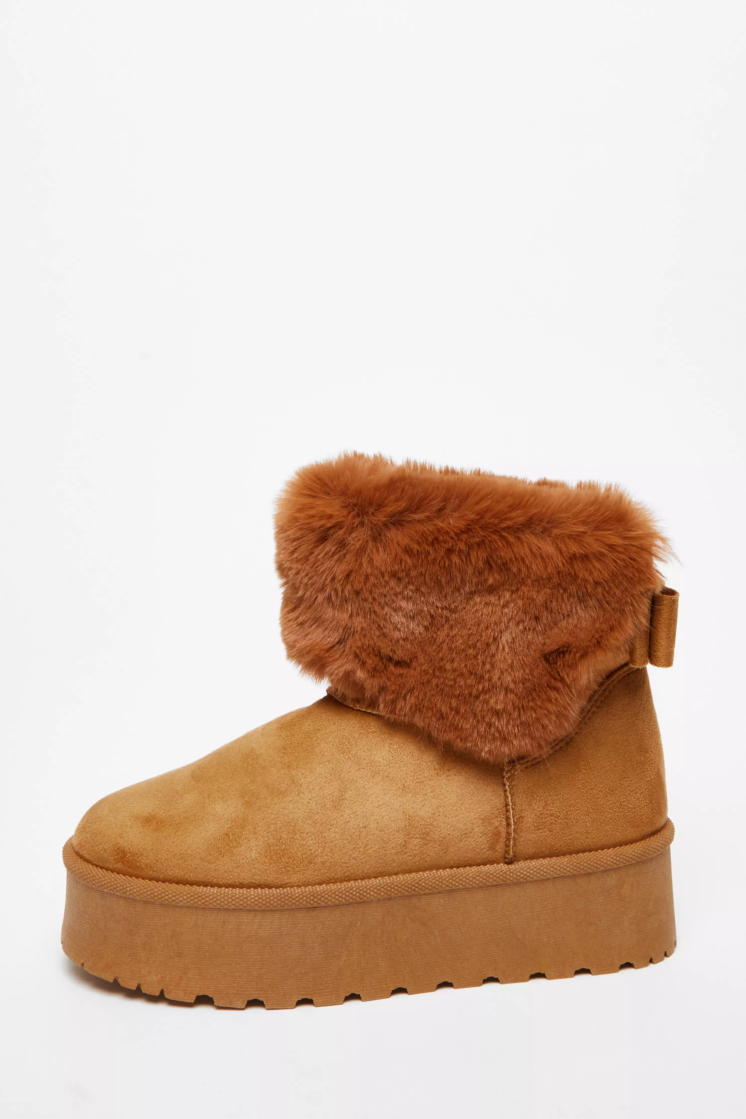 Tan Faux Suede Ankle Boots