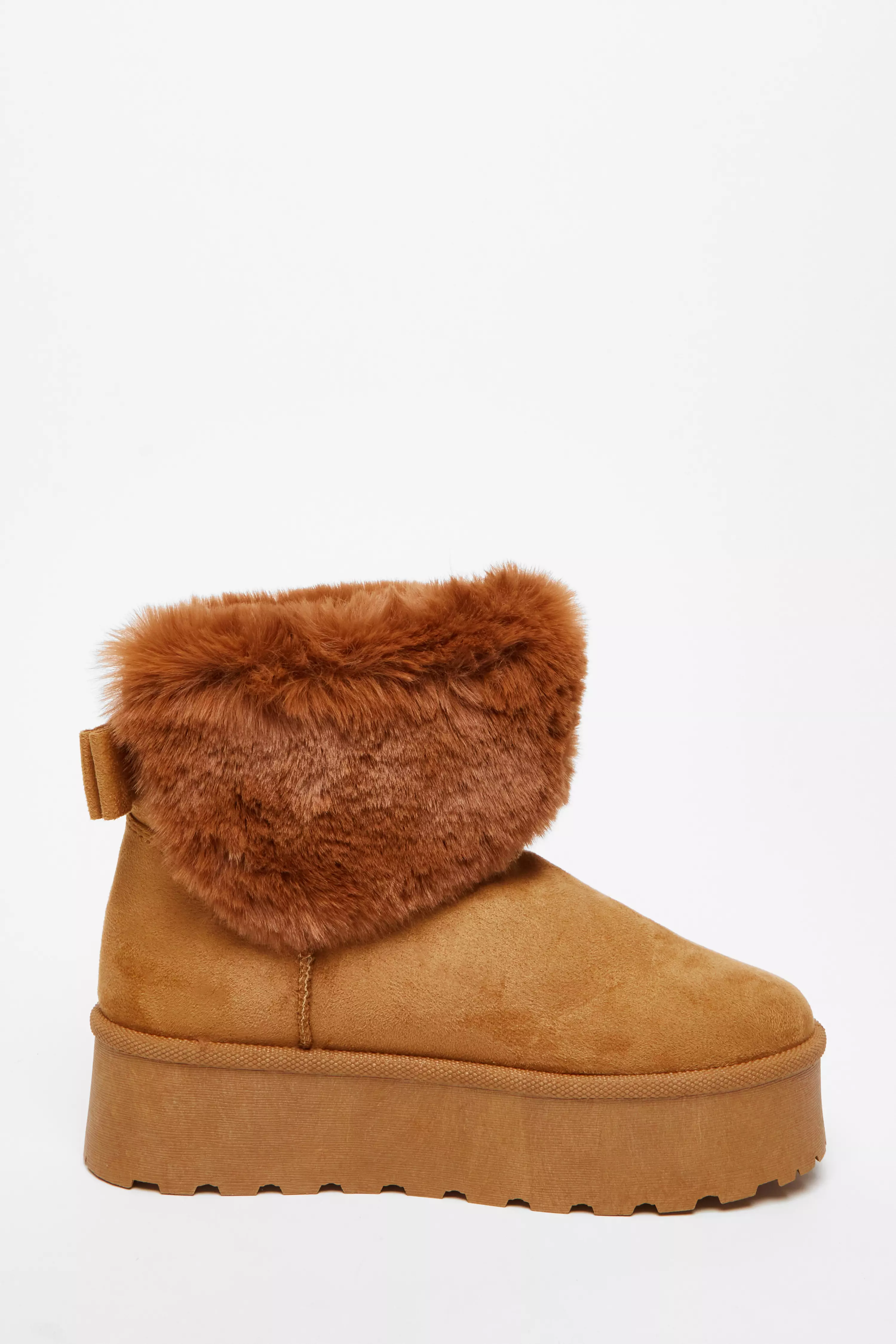 Tan Faux Suede Ankle Boots