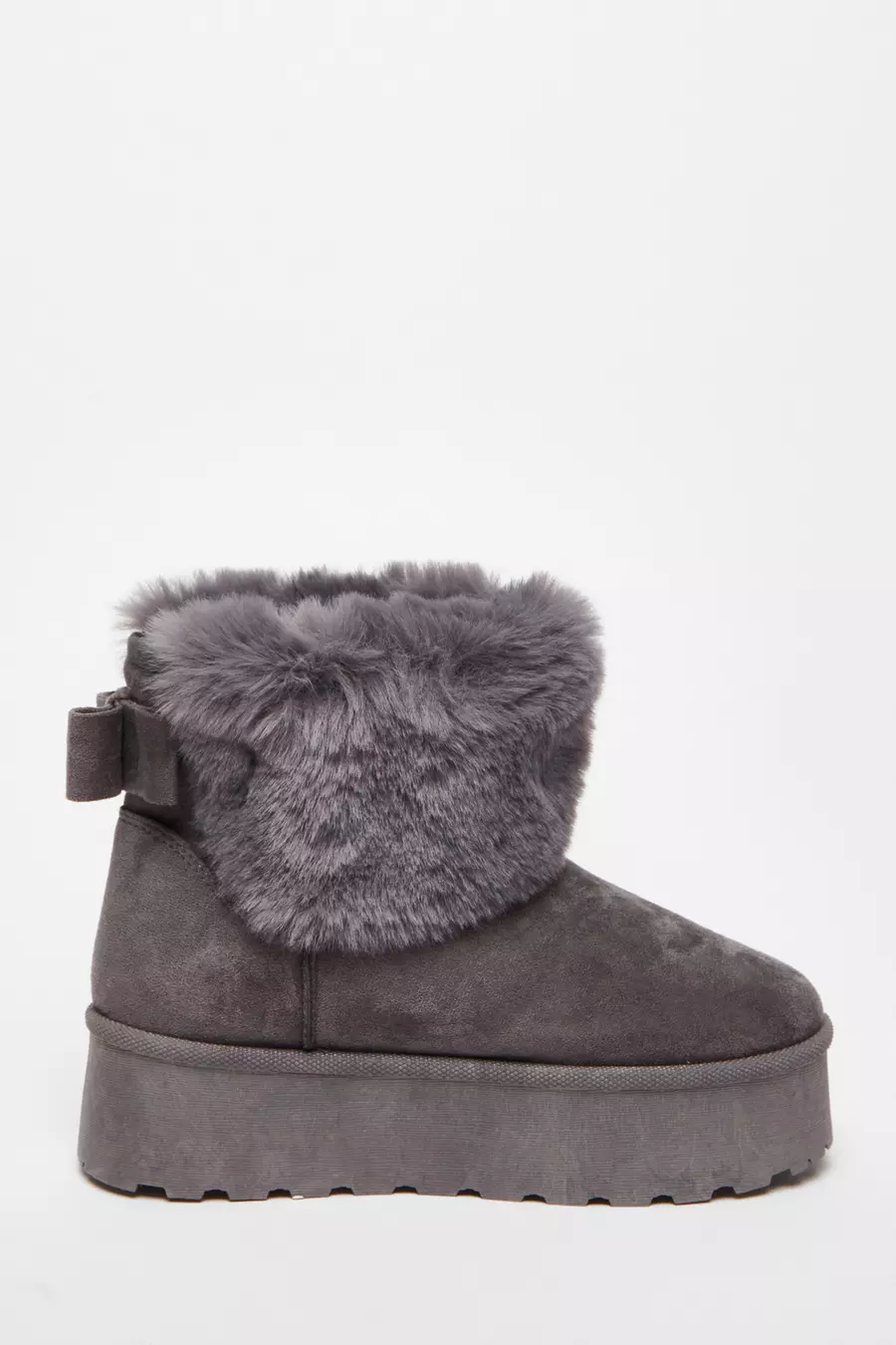 Grey Faux Suede Ankle Boots QUIZ Clothing