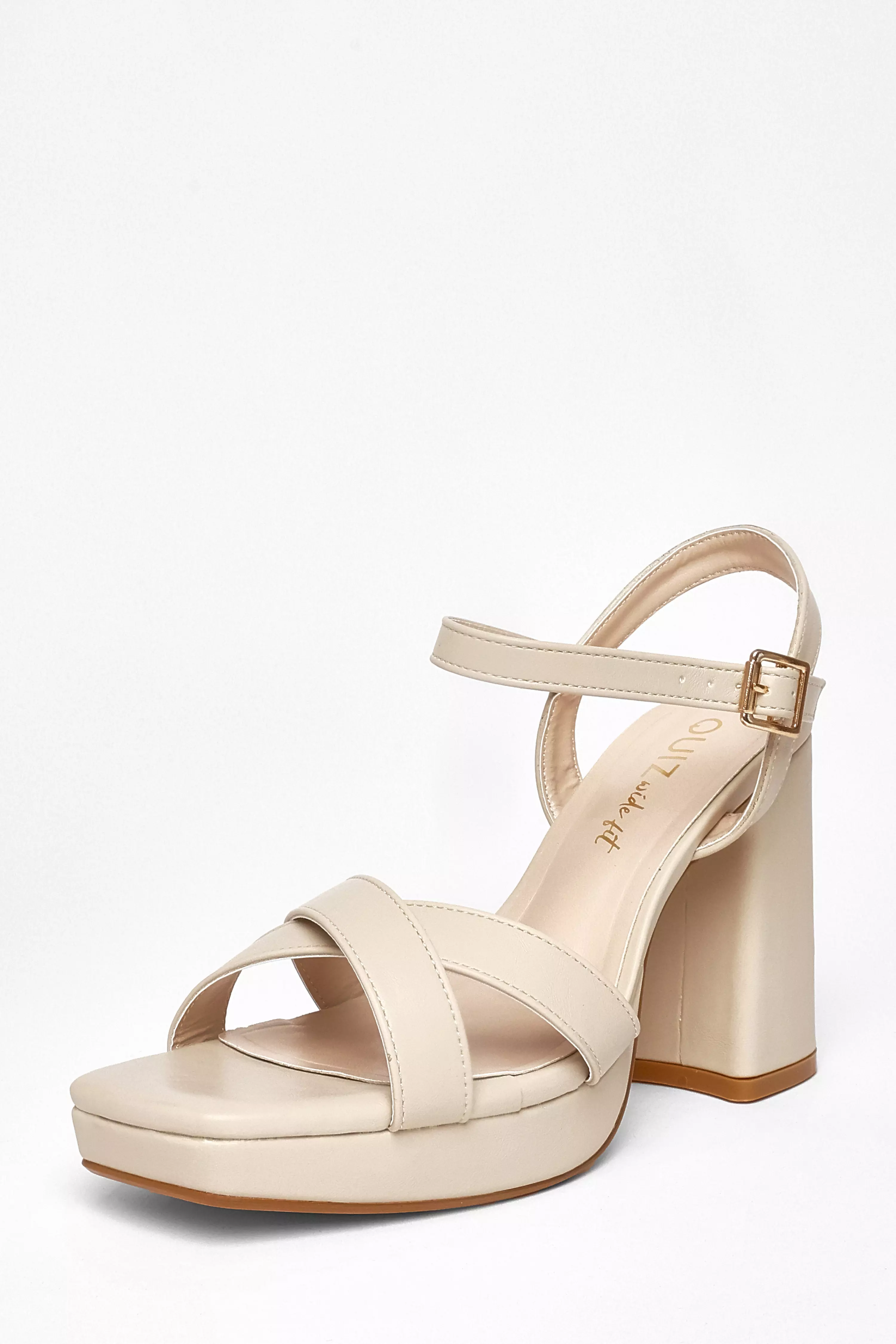 Wide Fit Nude Platform Heels