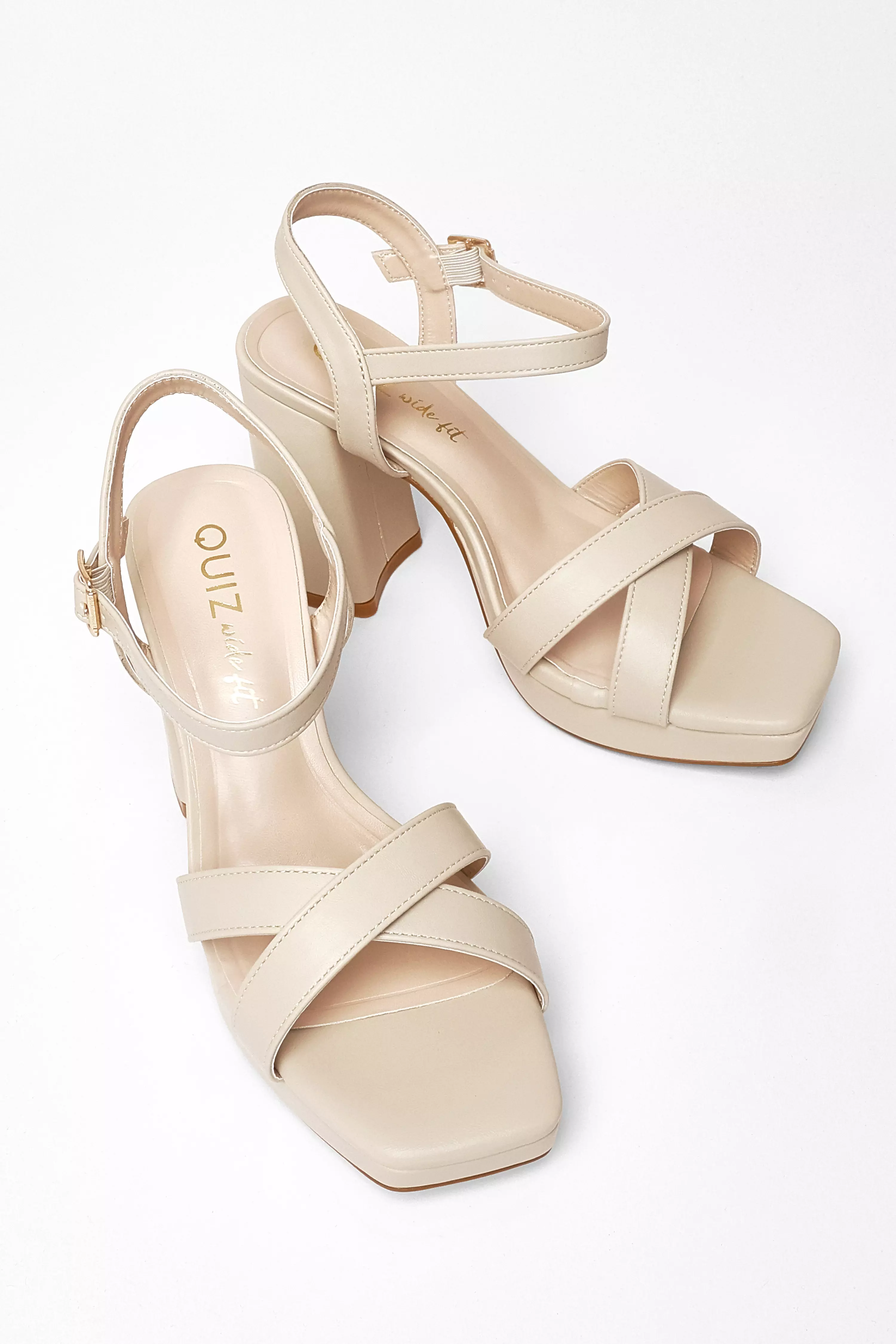 Wide Fit Nude Platform Heels