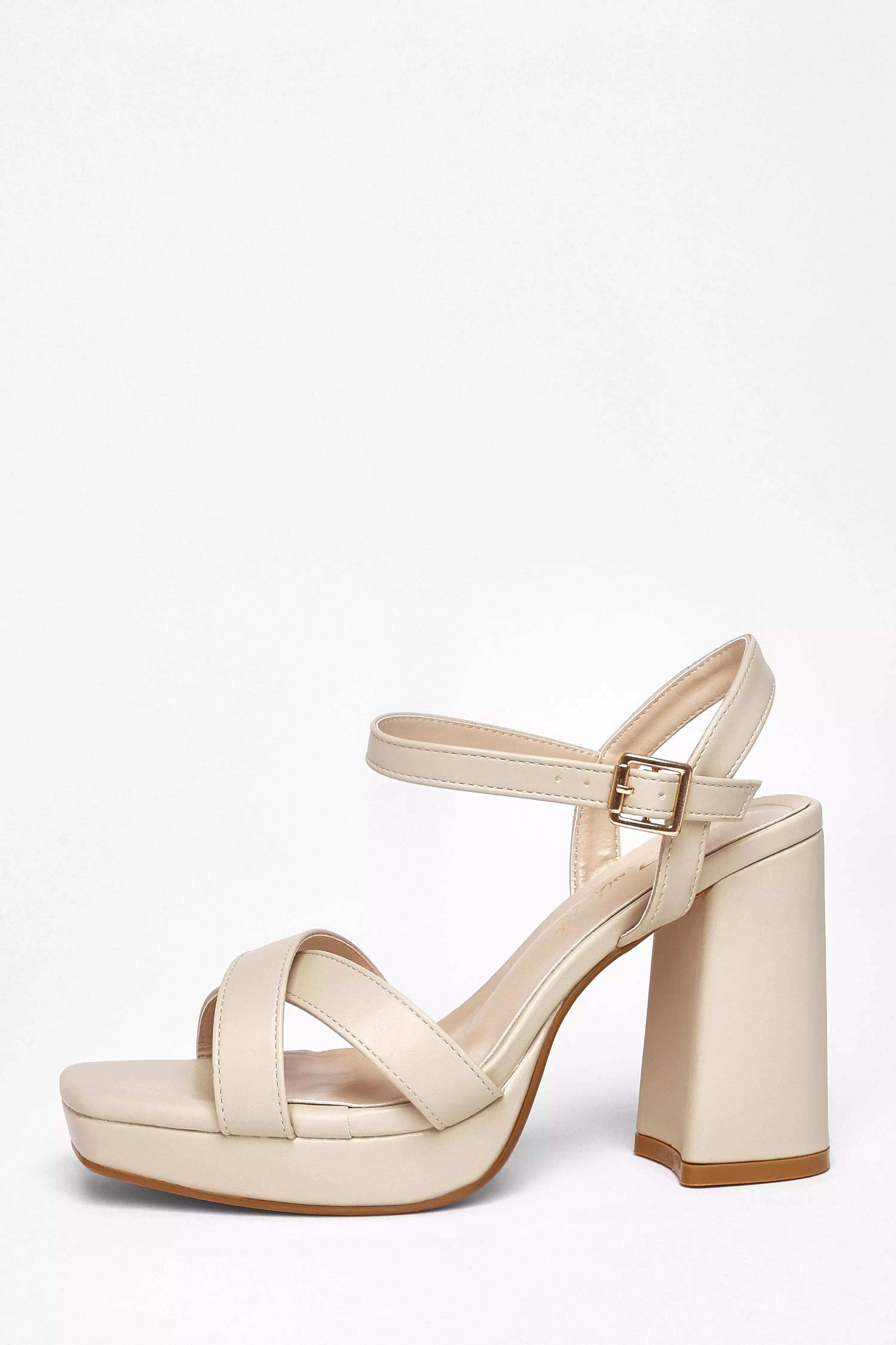 Wide Fit Nude Platform Heels