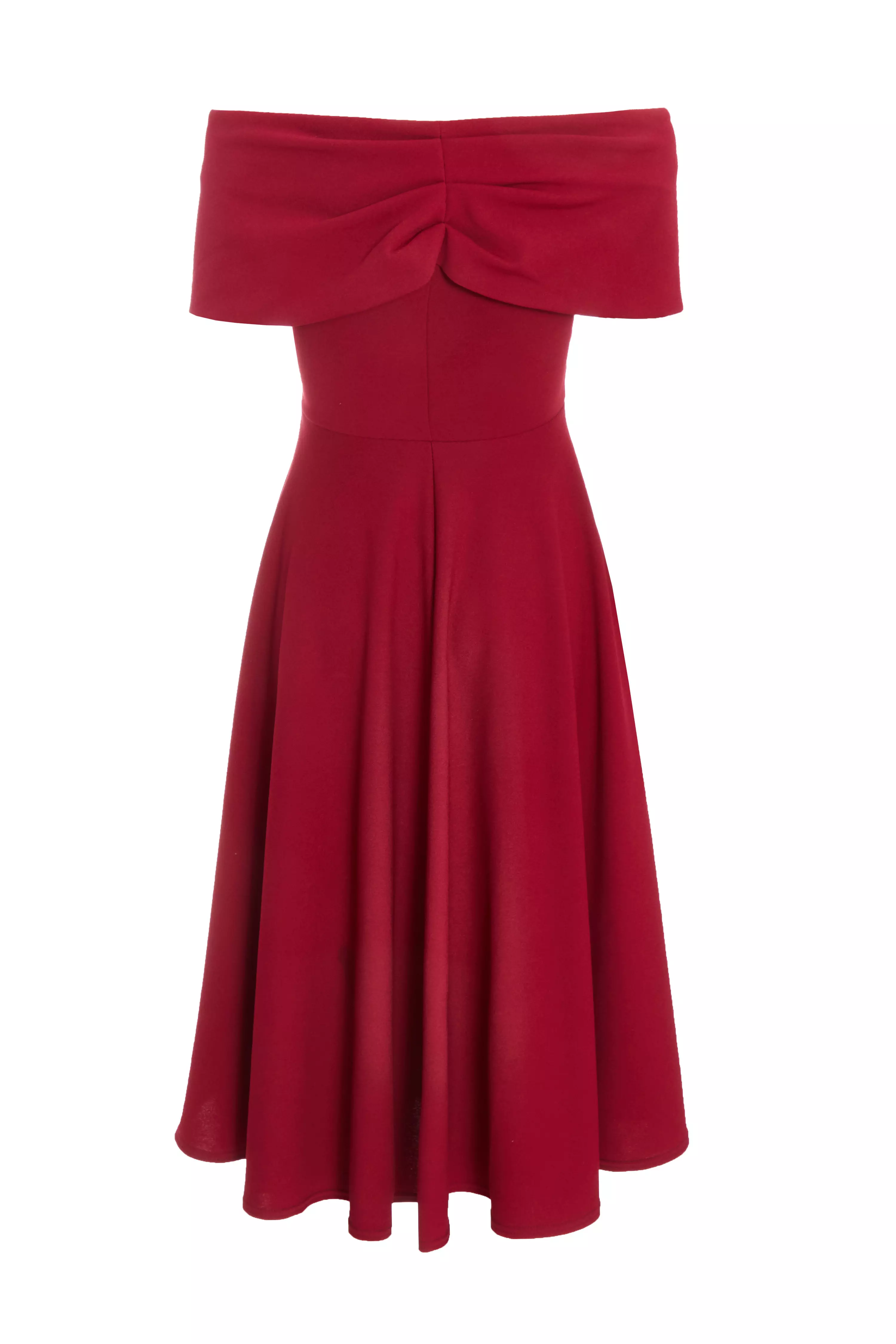 Dark Red Skater Midi Dress