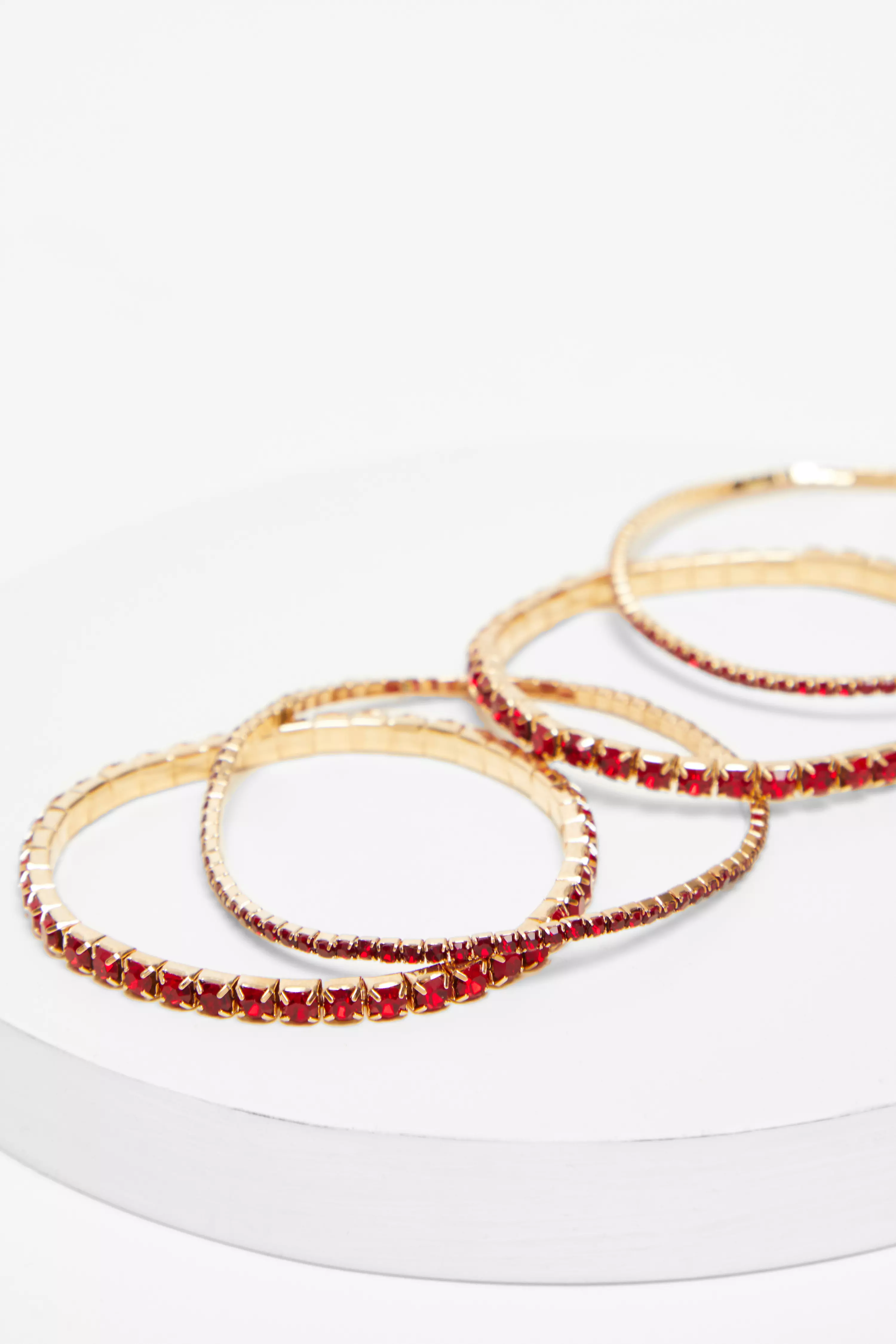 Red Diamante Stretch Bracelet 