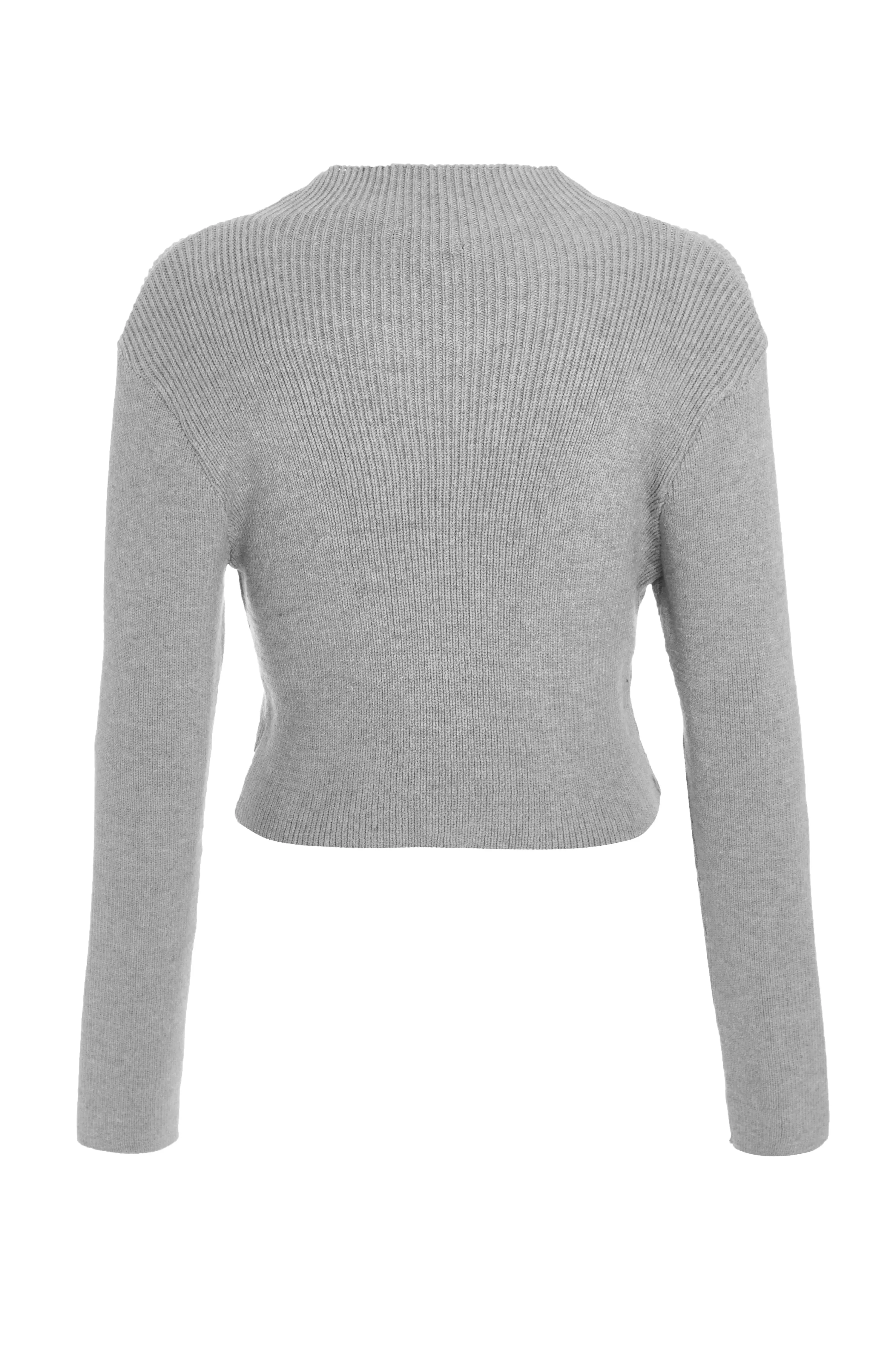 Grey Knit Turtle Neck Jumper