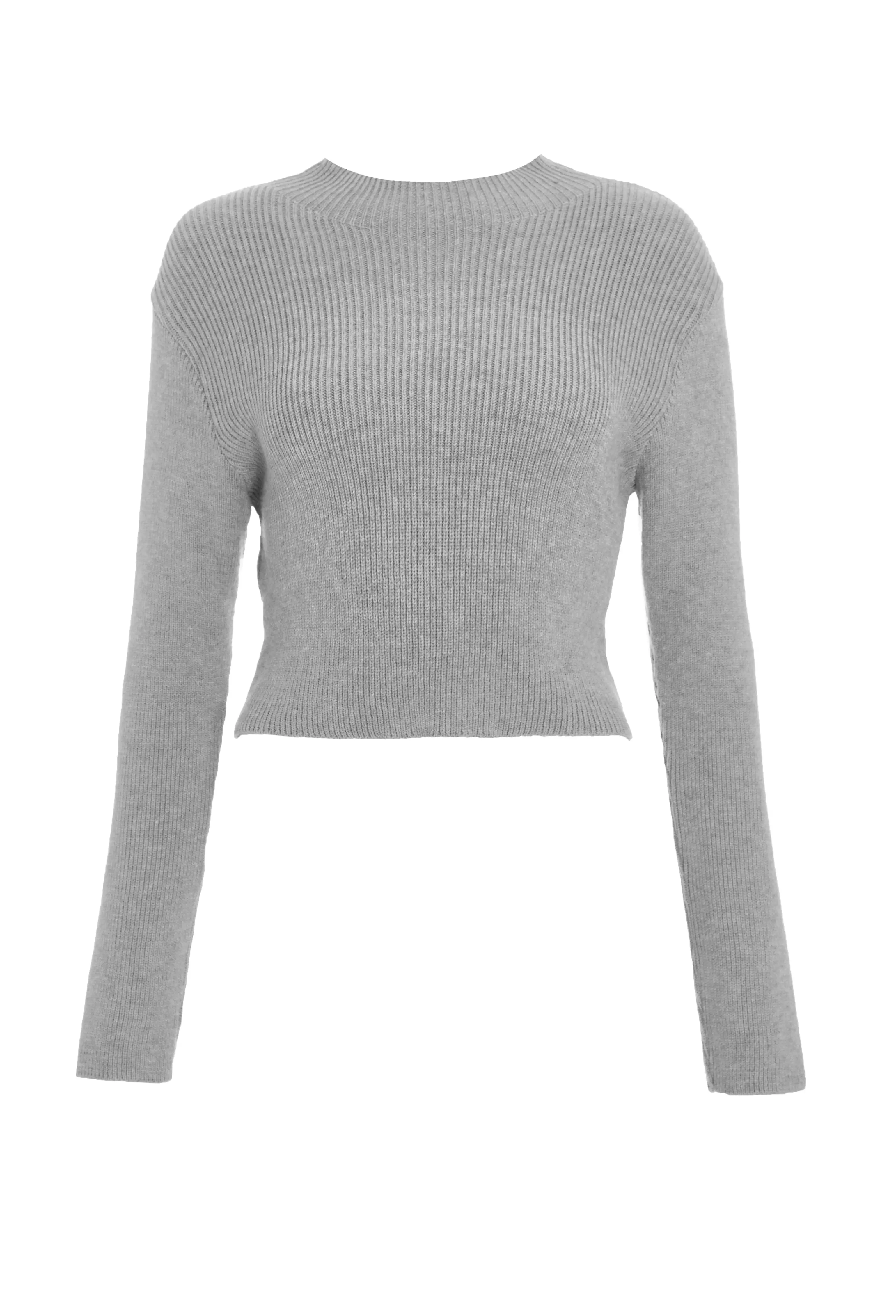 Grey Knit Turtle Neck Jumper