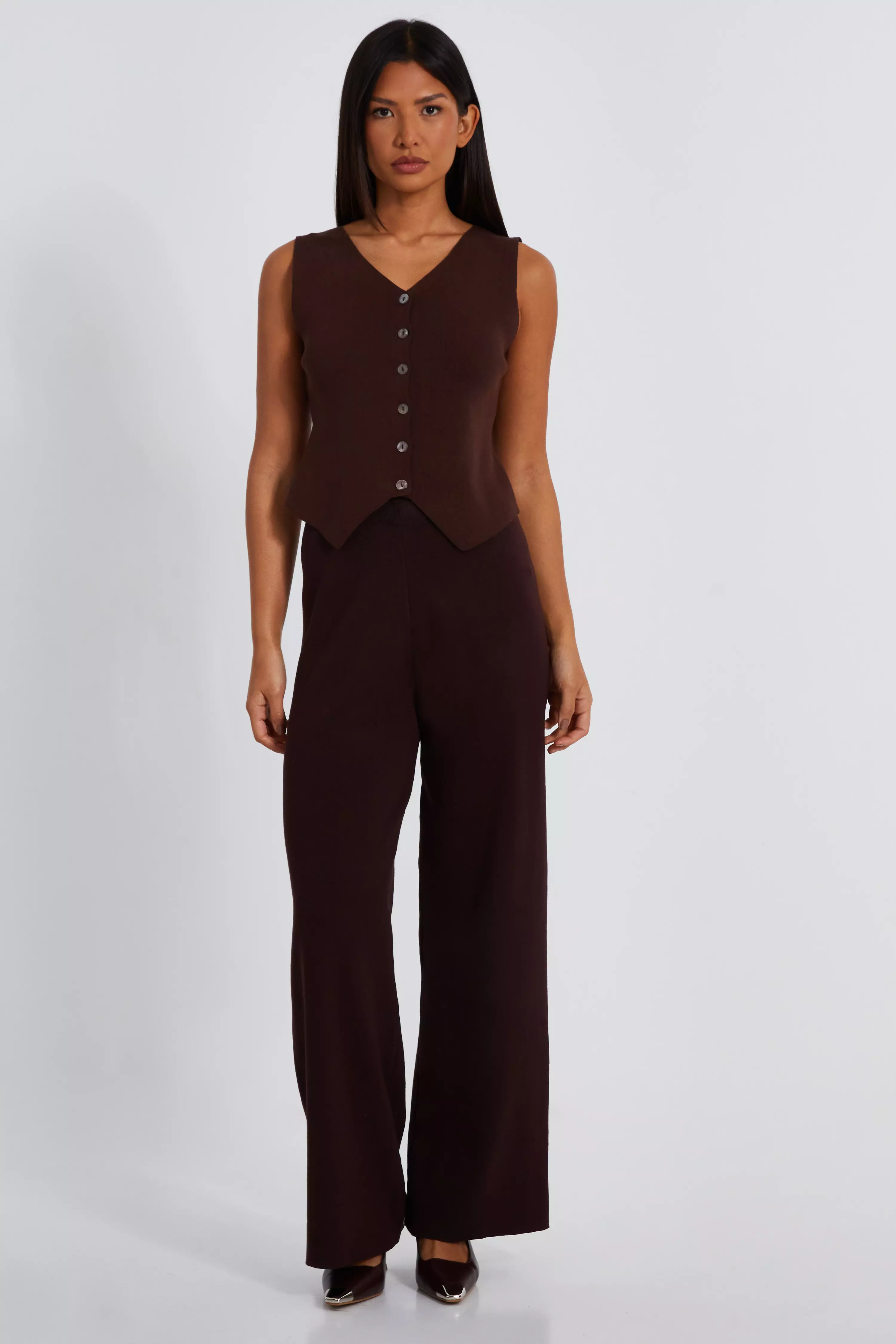 Brown Knitted Waistcoat