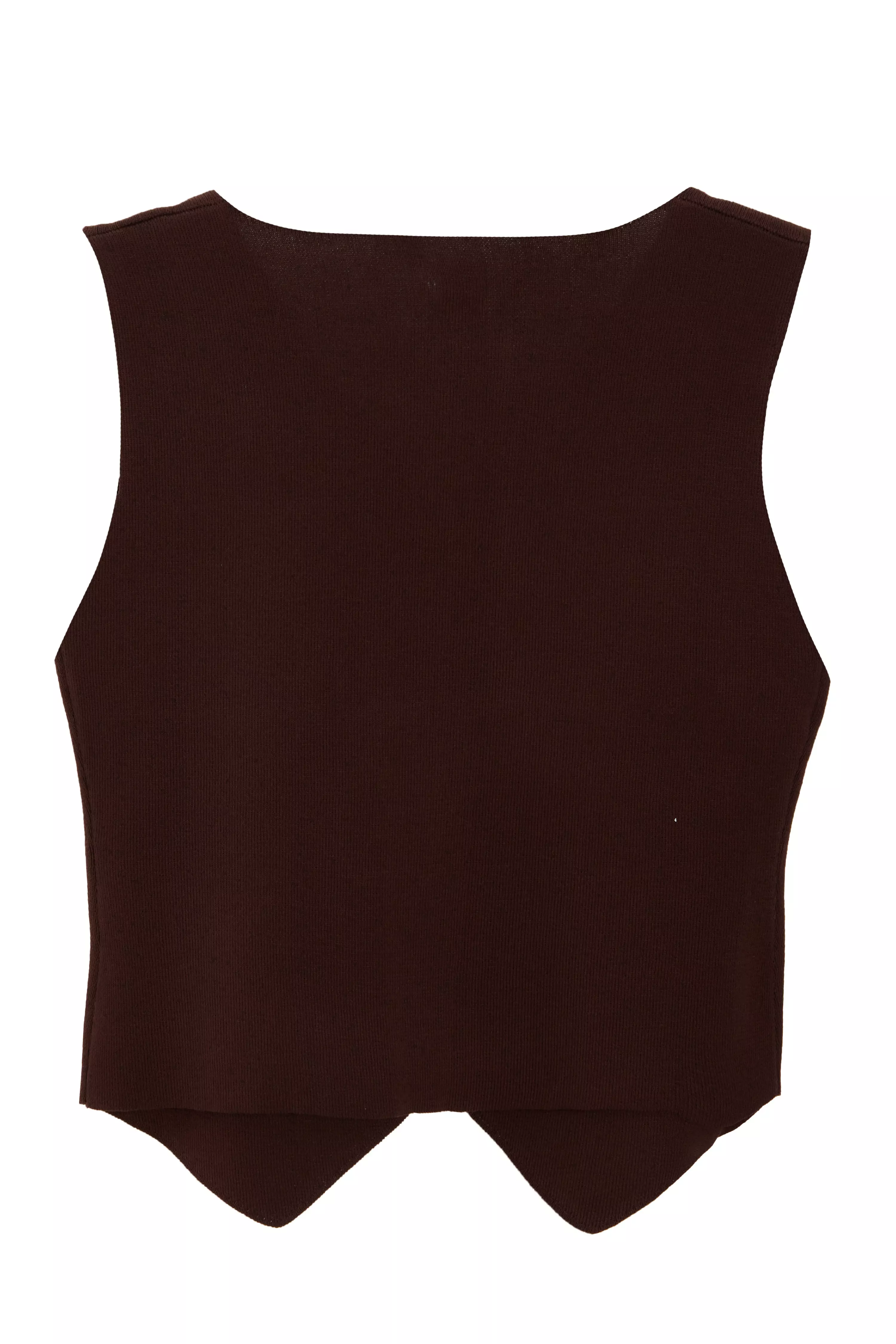 Brown Knitted Waistcoat