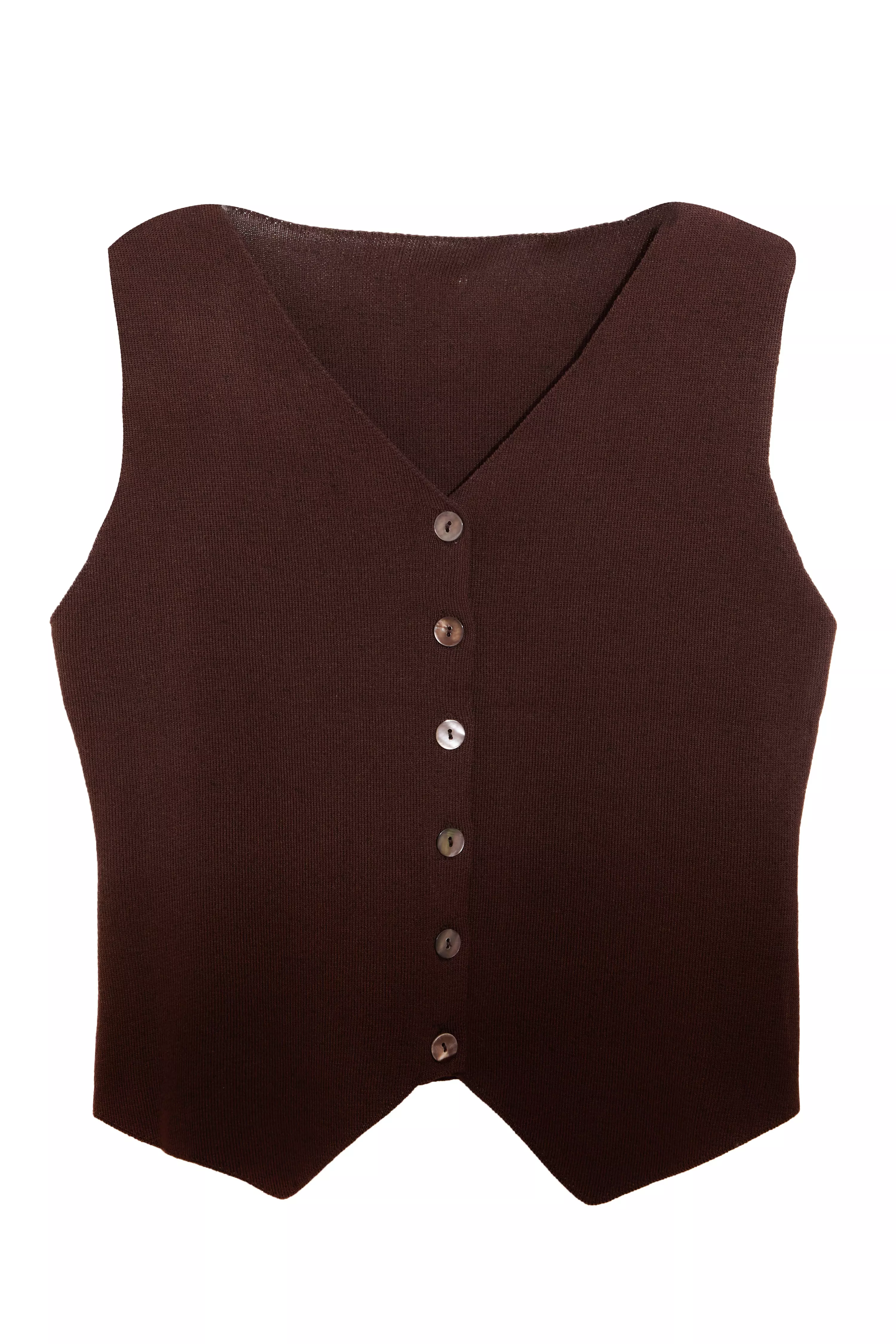 Brown Knitted Waistcoat