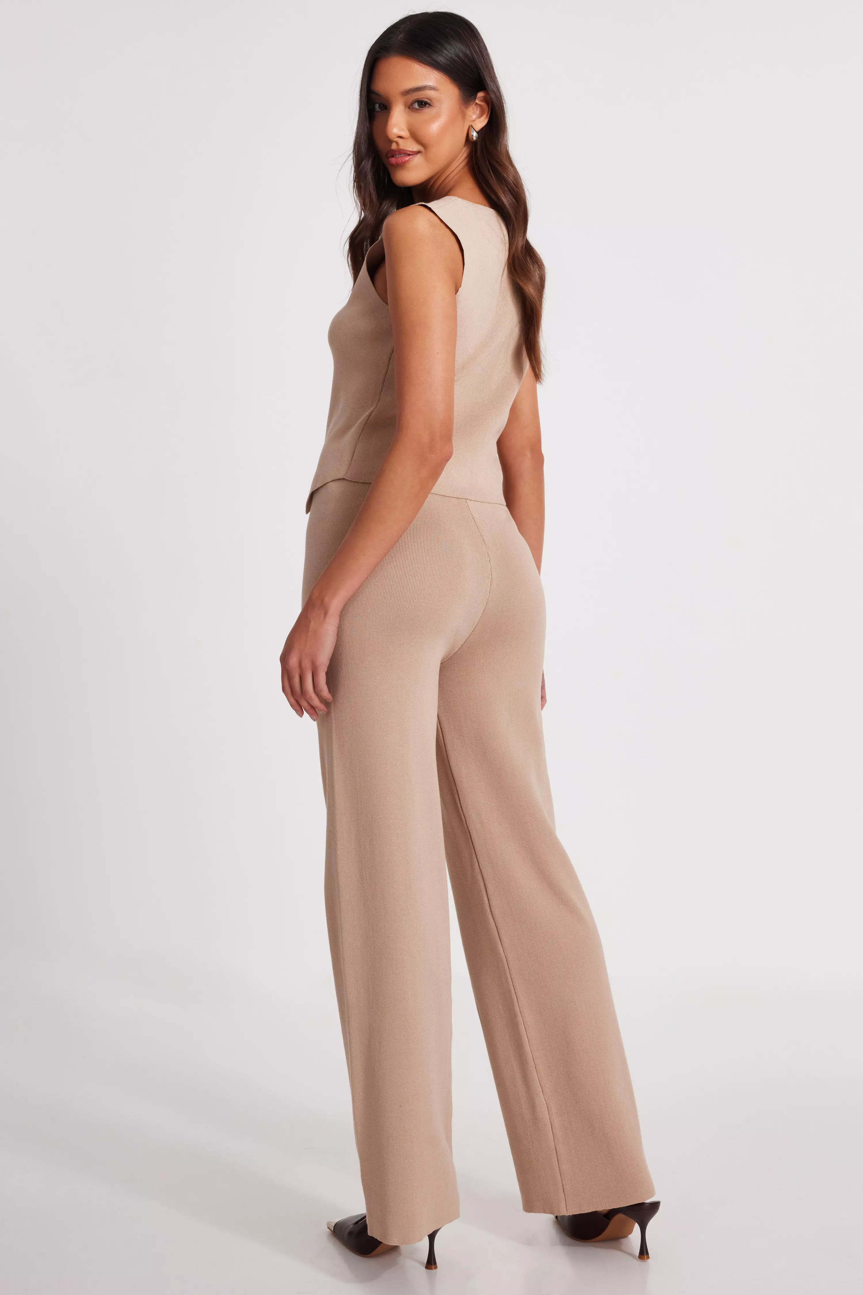 Stone Knit Wide Leg Trousers