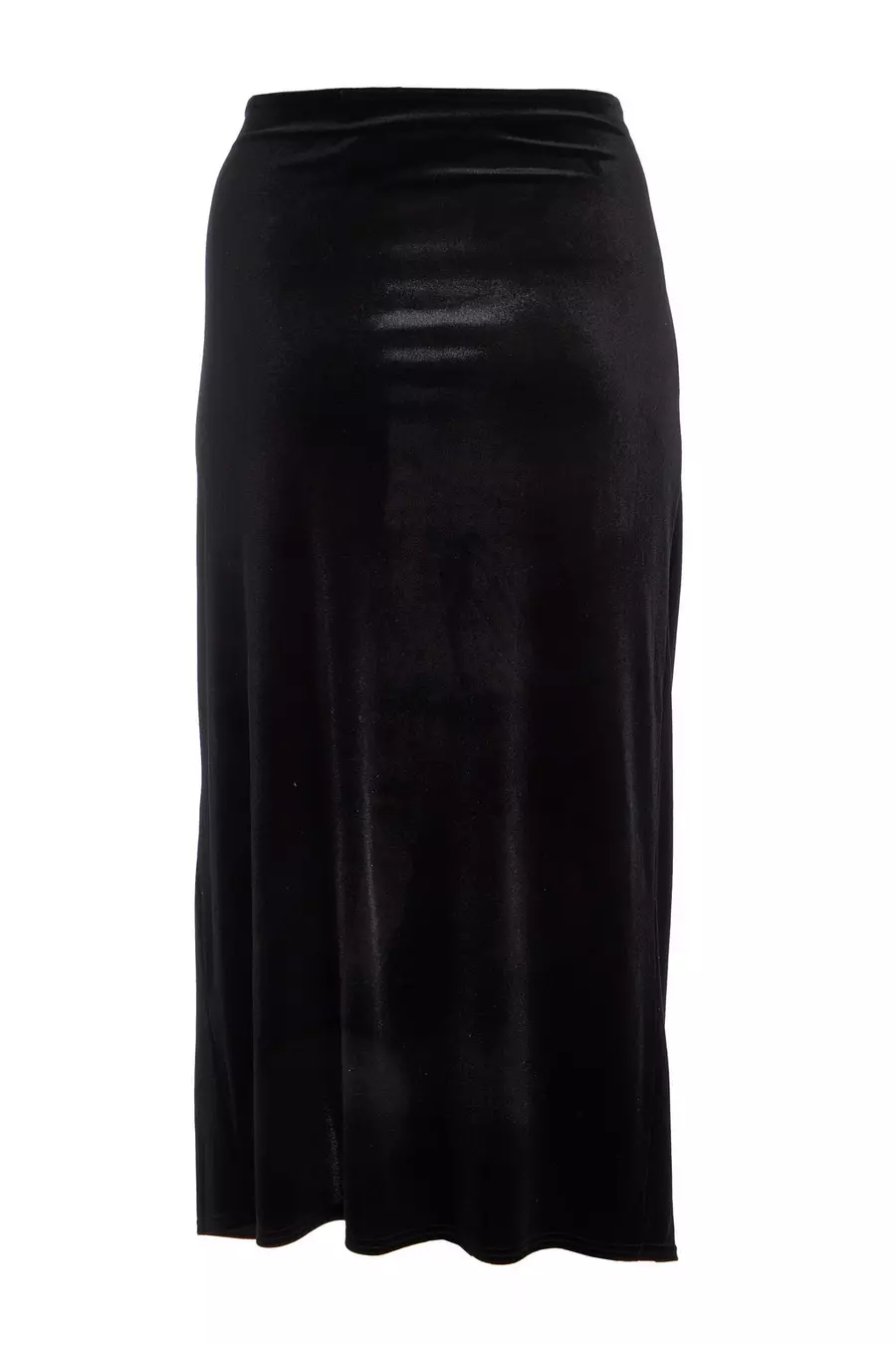 Curve Black Velvet Maxi Skirt QUIZ Clothing