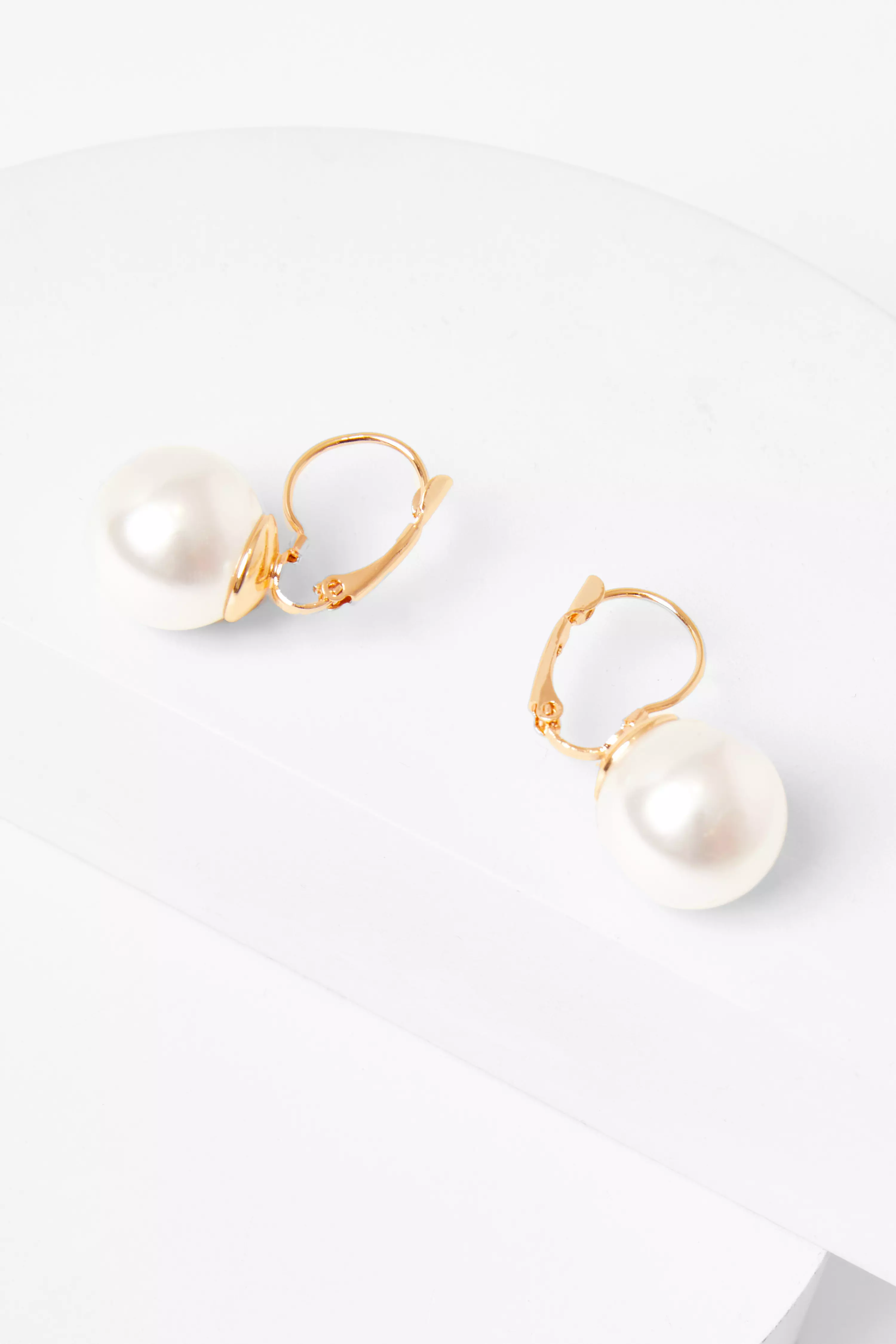 Gold Pearl Drop Earrings