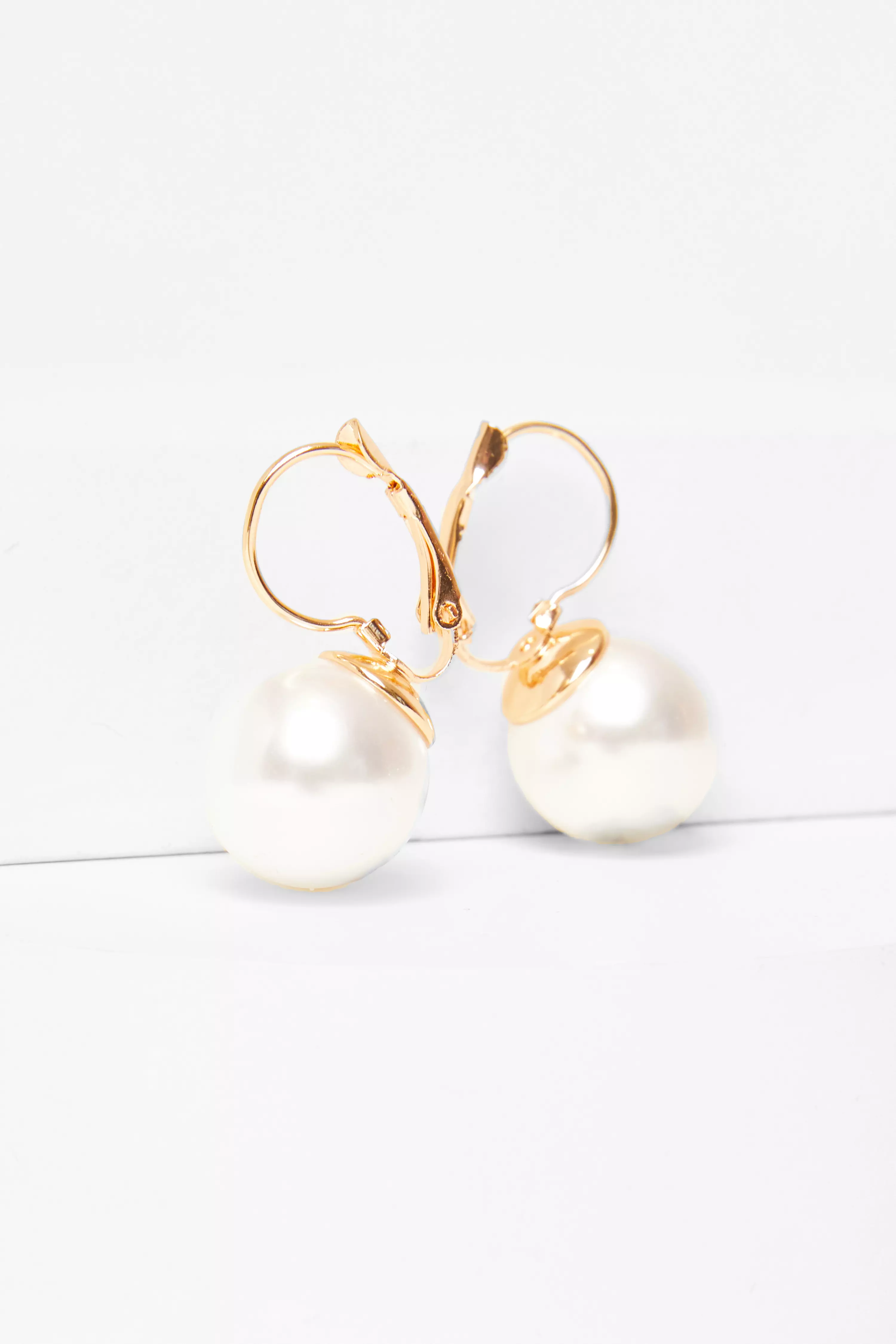 Gold Pearl Drop Earrings