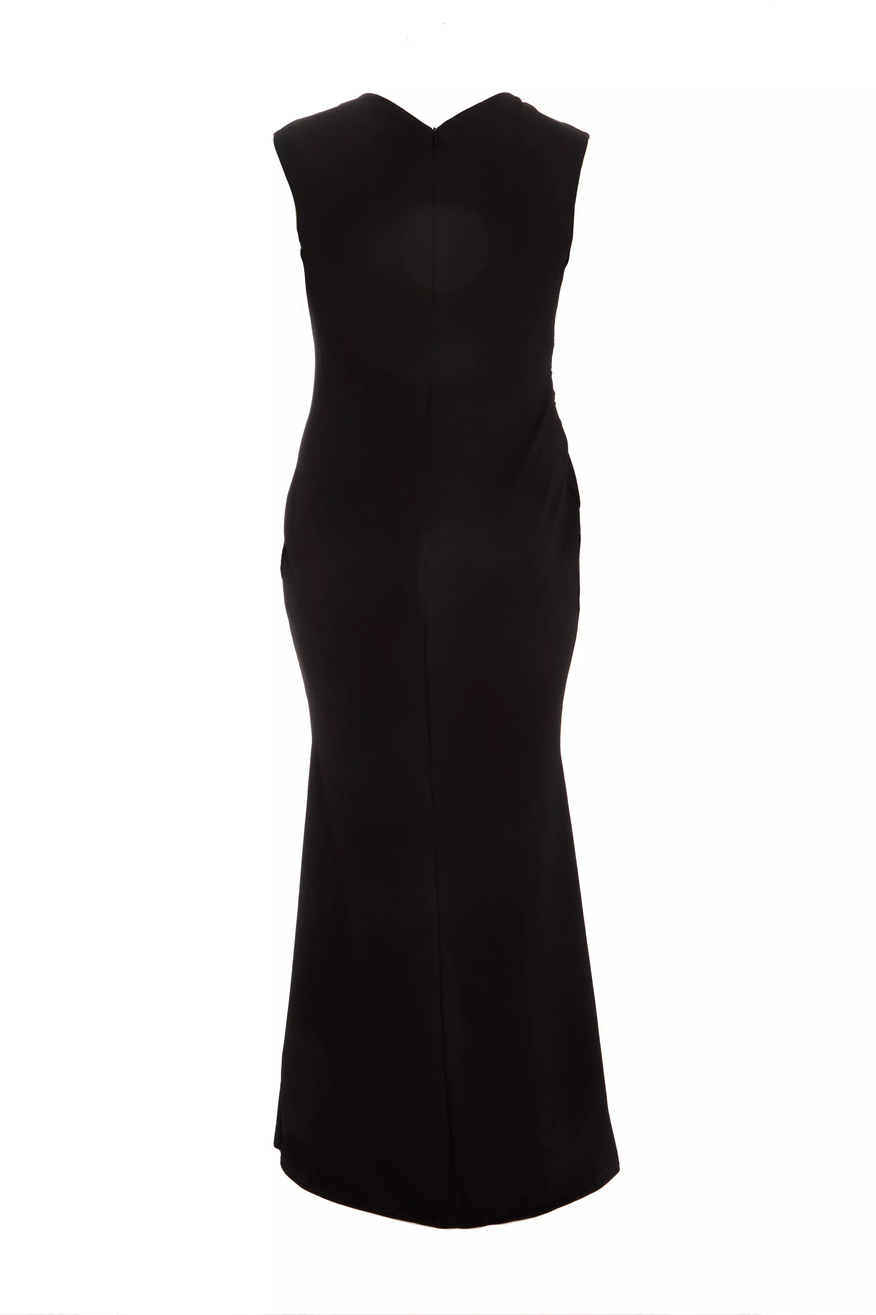 Black Bardot Fishtail Maxi Dress