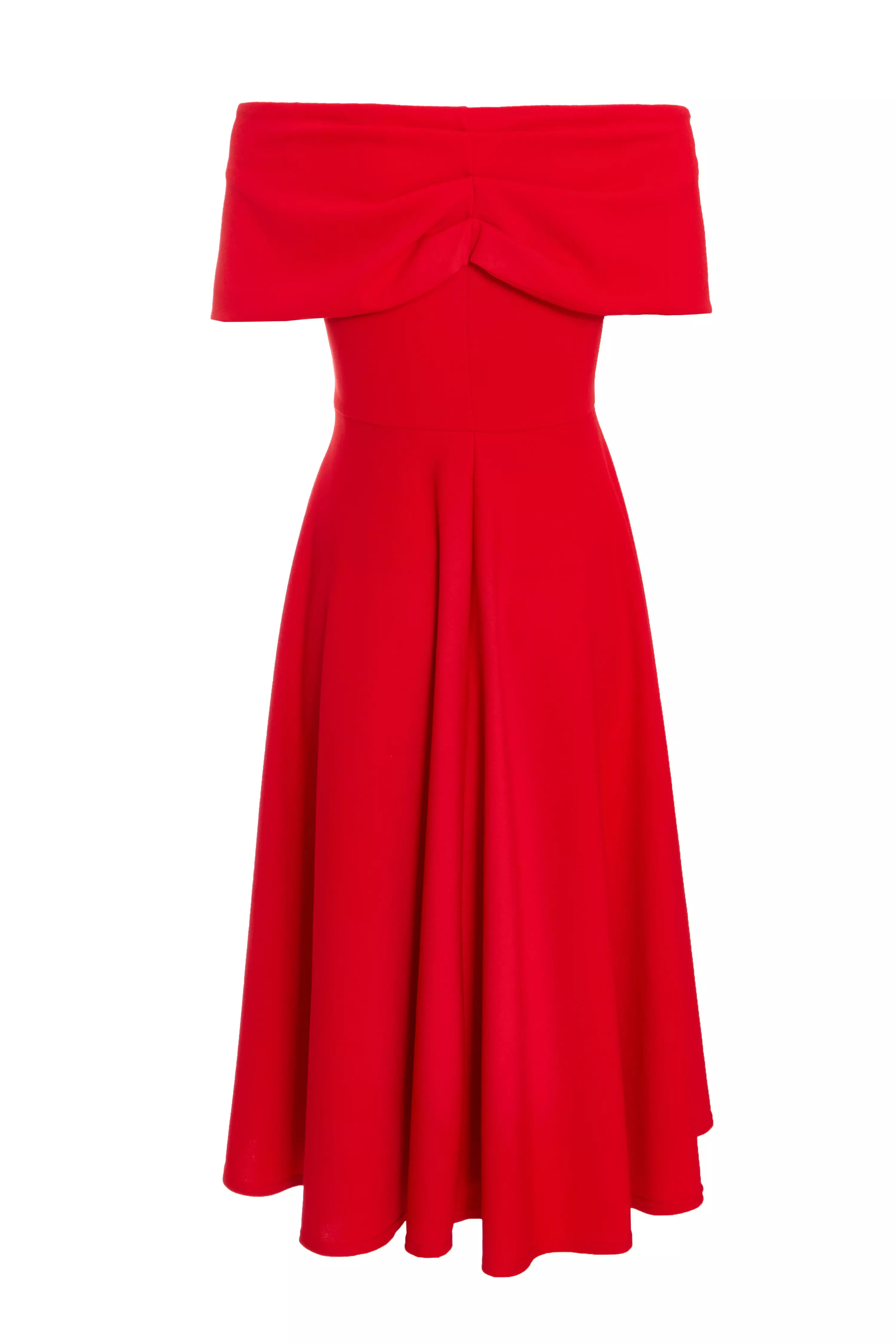 Red Skater Midi Dress