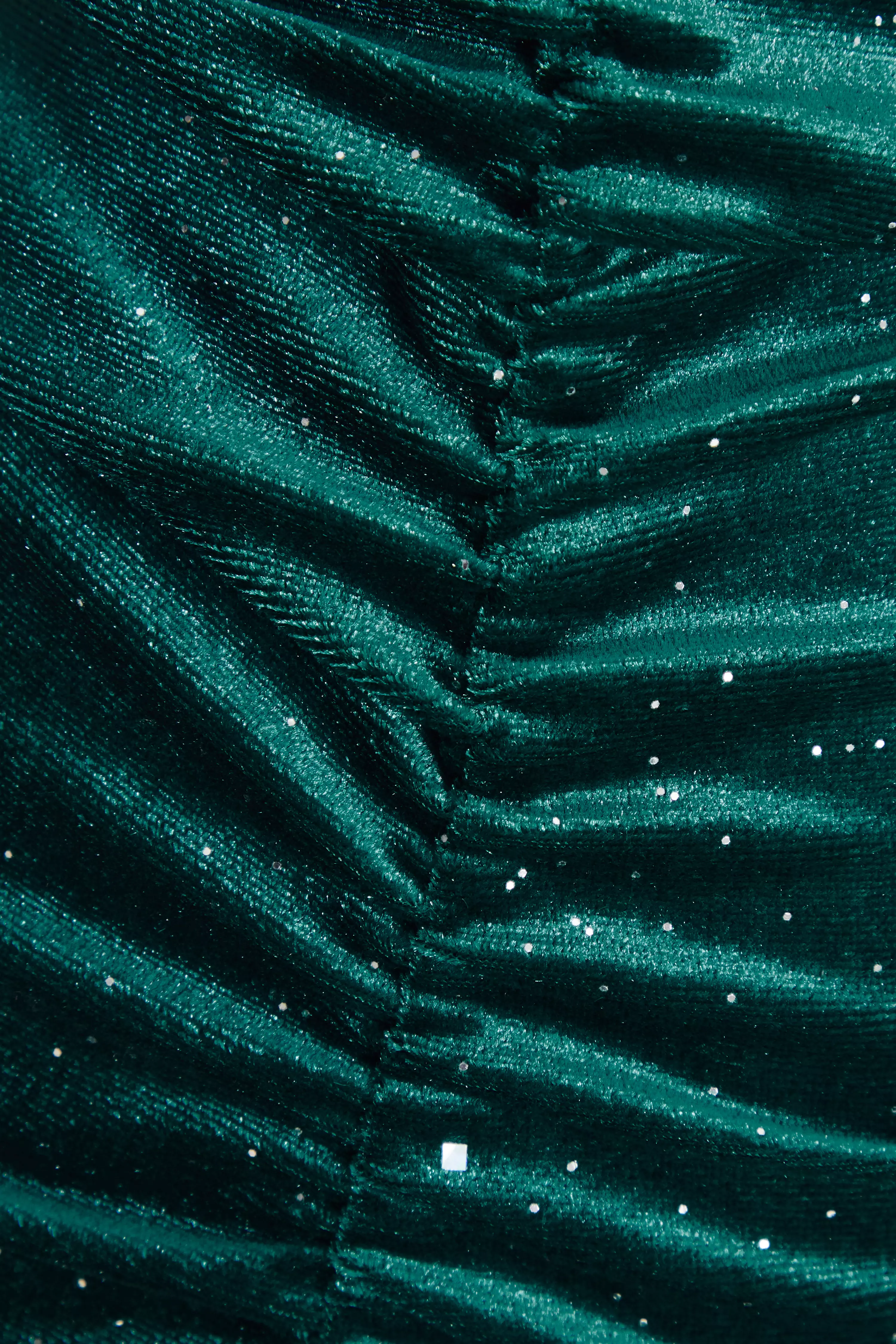 Bottle Green Velvet Glitter Midaxi Dress