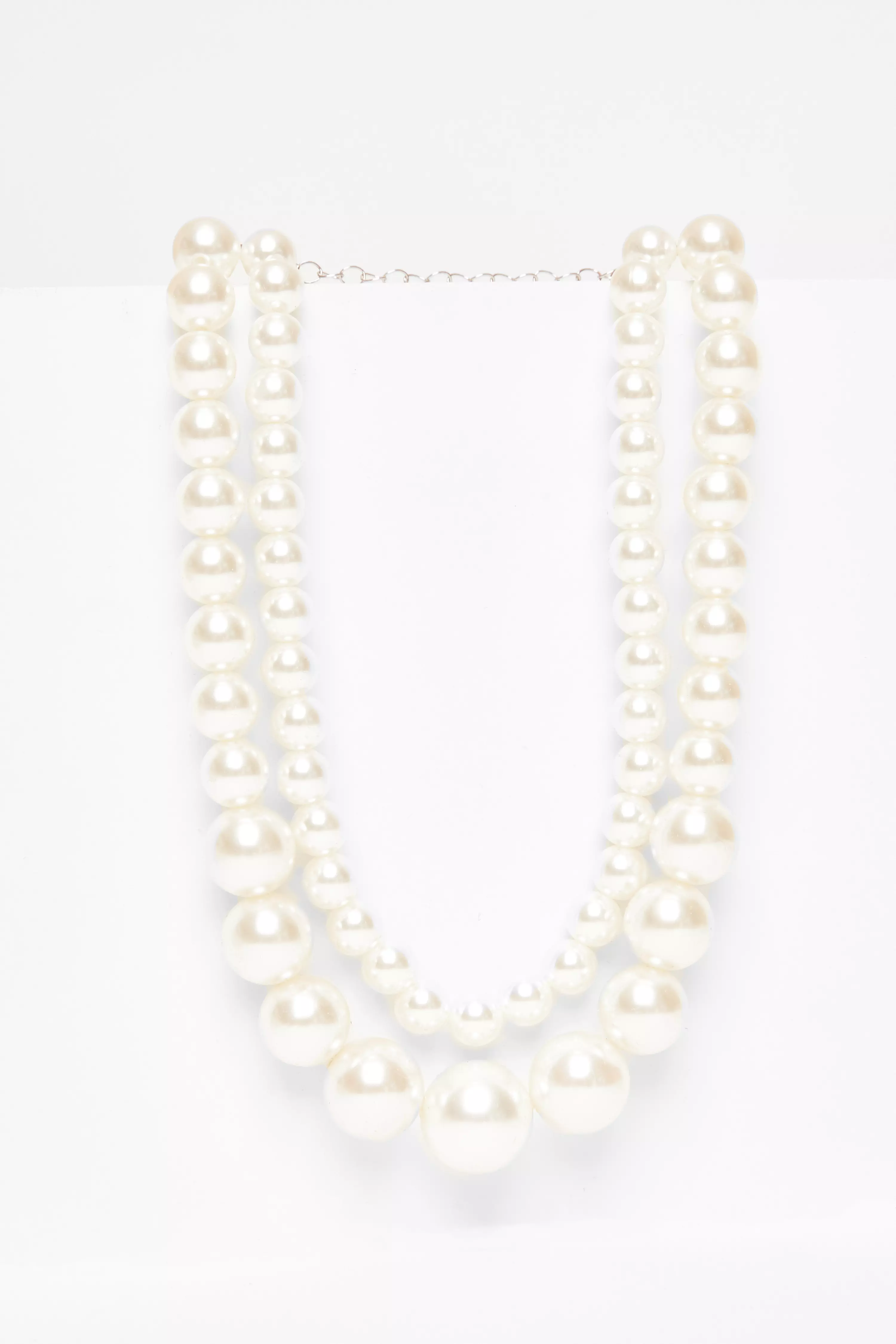 White Pearl Layered Necklace